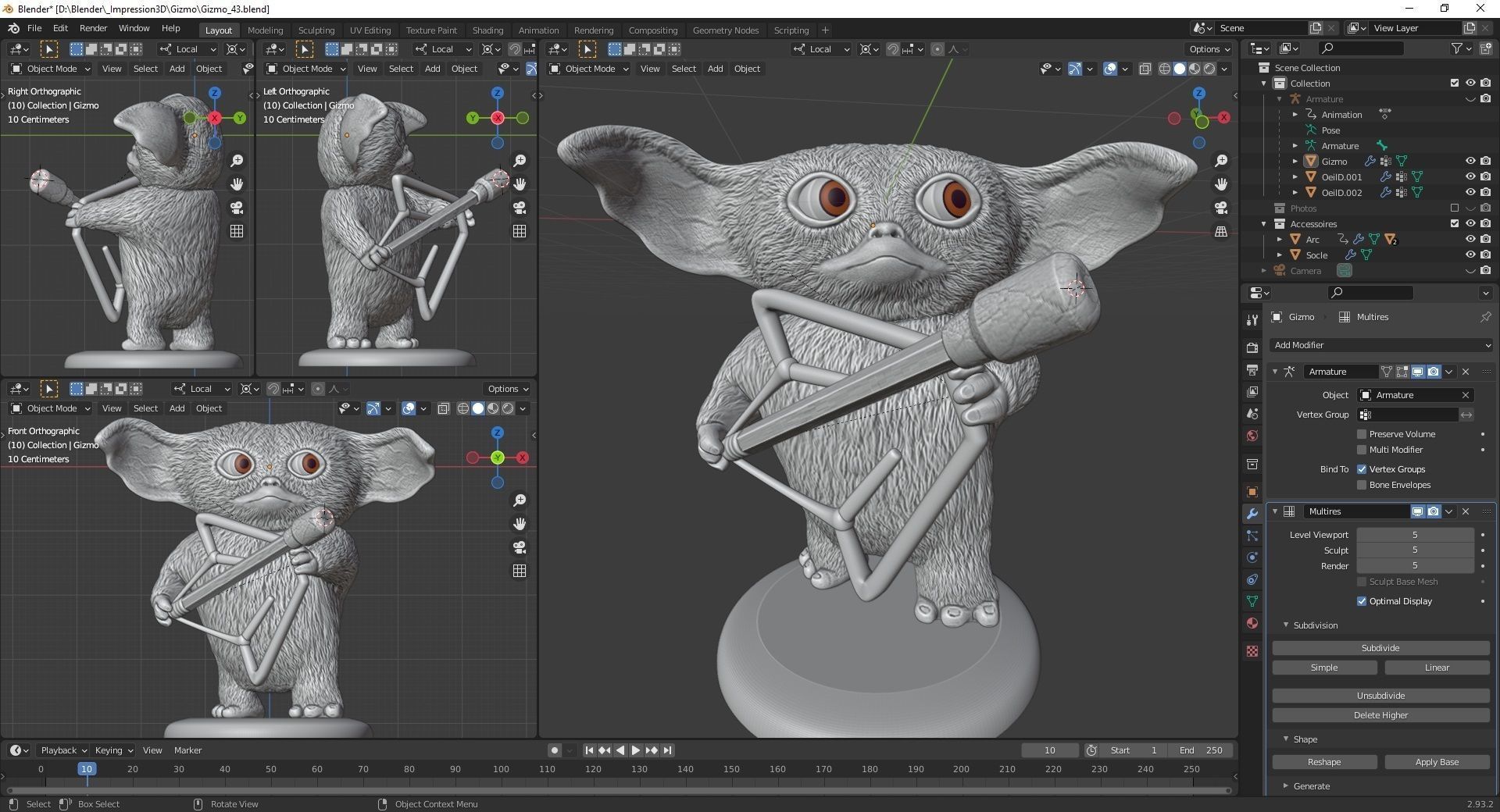 Gizmo Mogwai Gremlins 3D print model_4