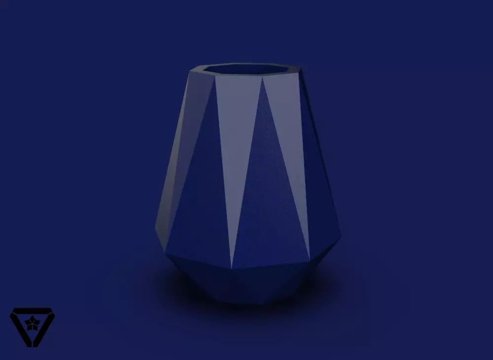 45 Facet Origami Geometric Flower Pot V3 Erma 3D print model_0
