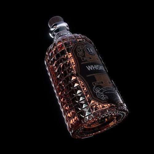 GIN BOTTLES Low-poly 3D model