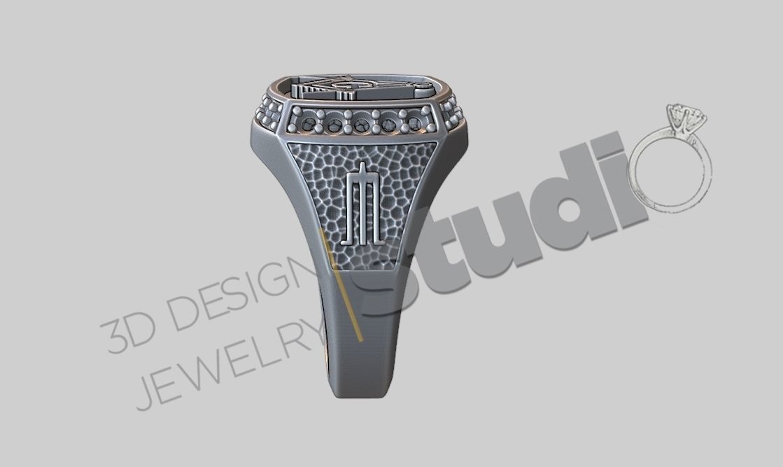 masonic ring 3D print model_4