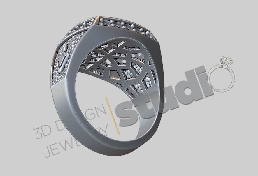 masonic ring 3D print model_2
