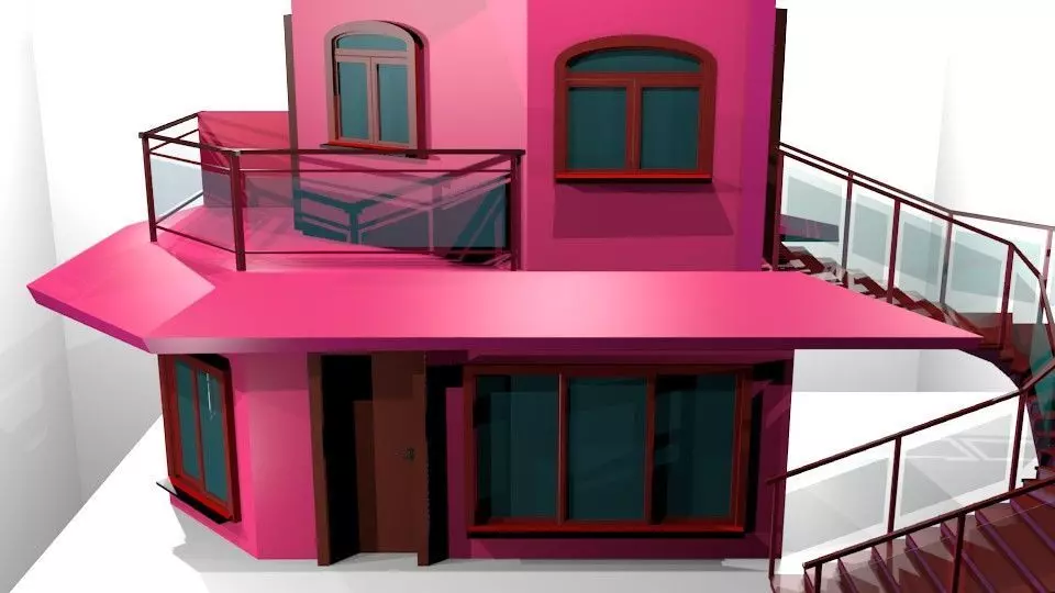 Luxury Modern House 3D model_0