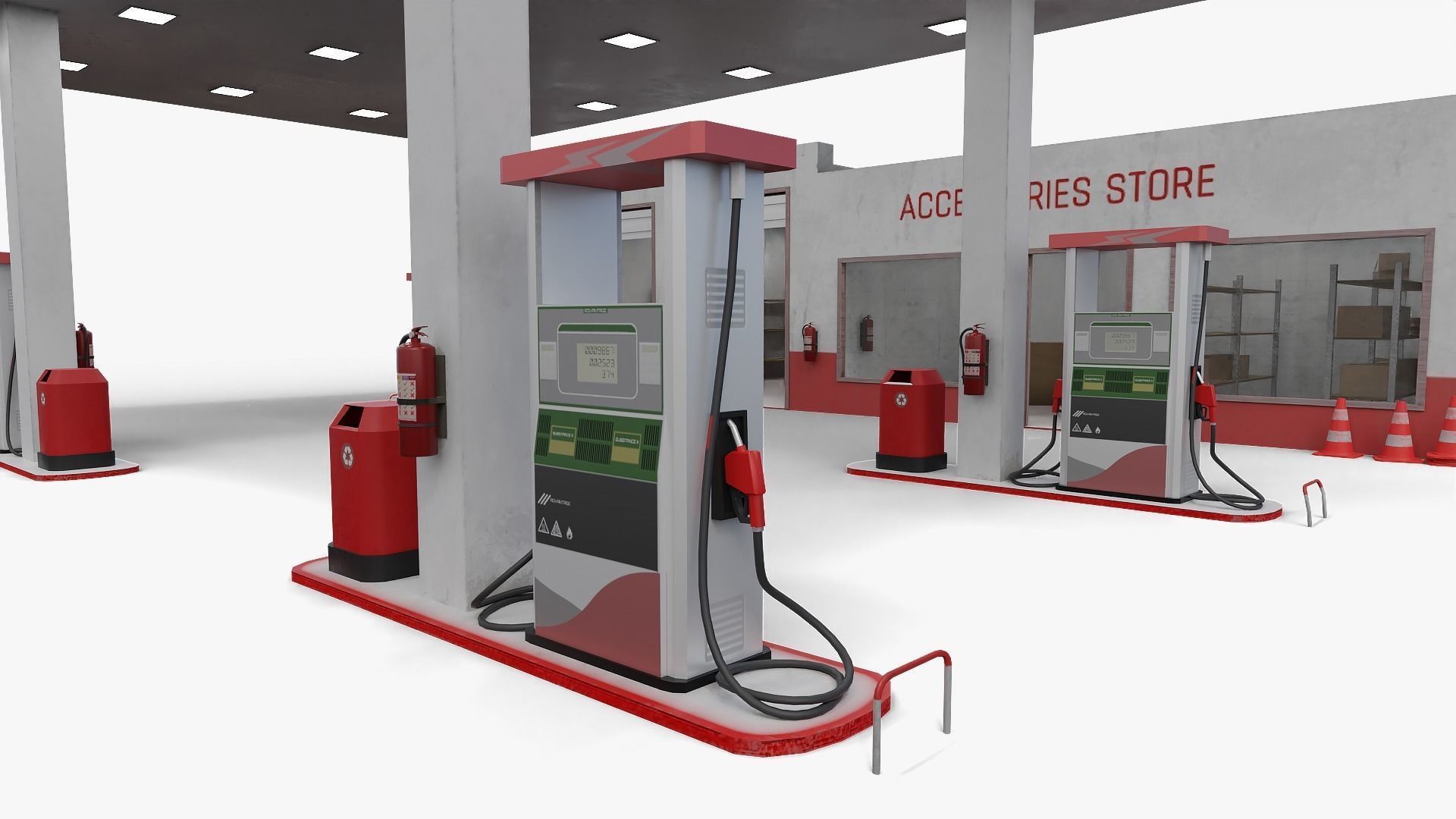 3D model Gas Station 2 VR / AR / low-poly | CGTrader
