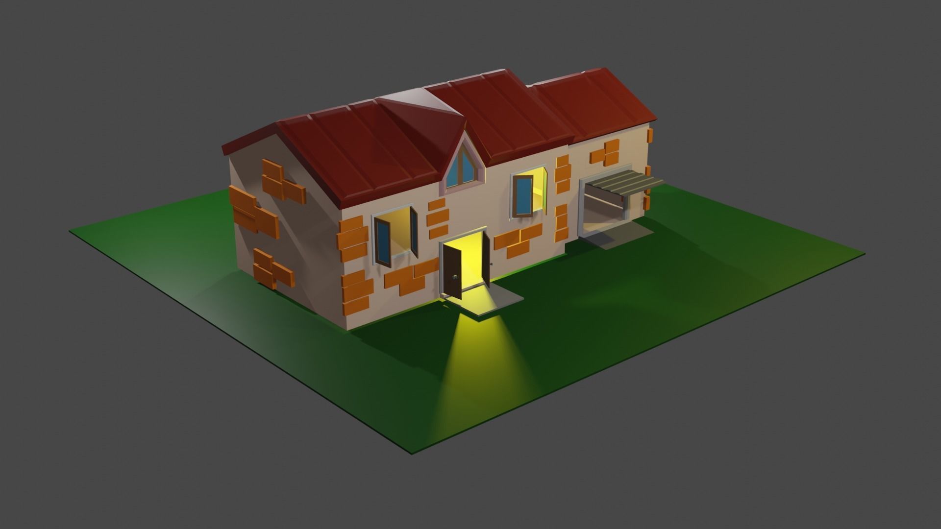 House Low-poly 3D model_1