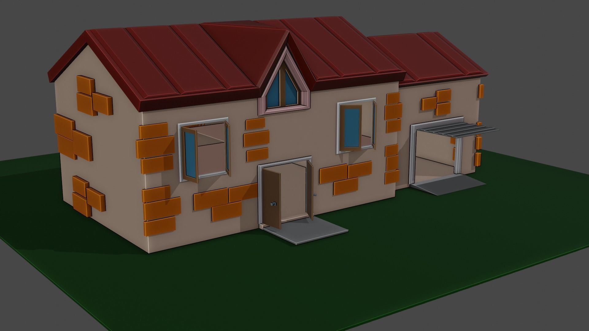 House Low-poly 3D model_2