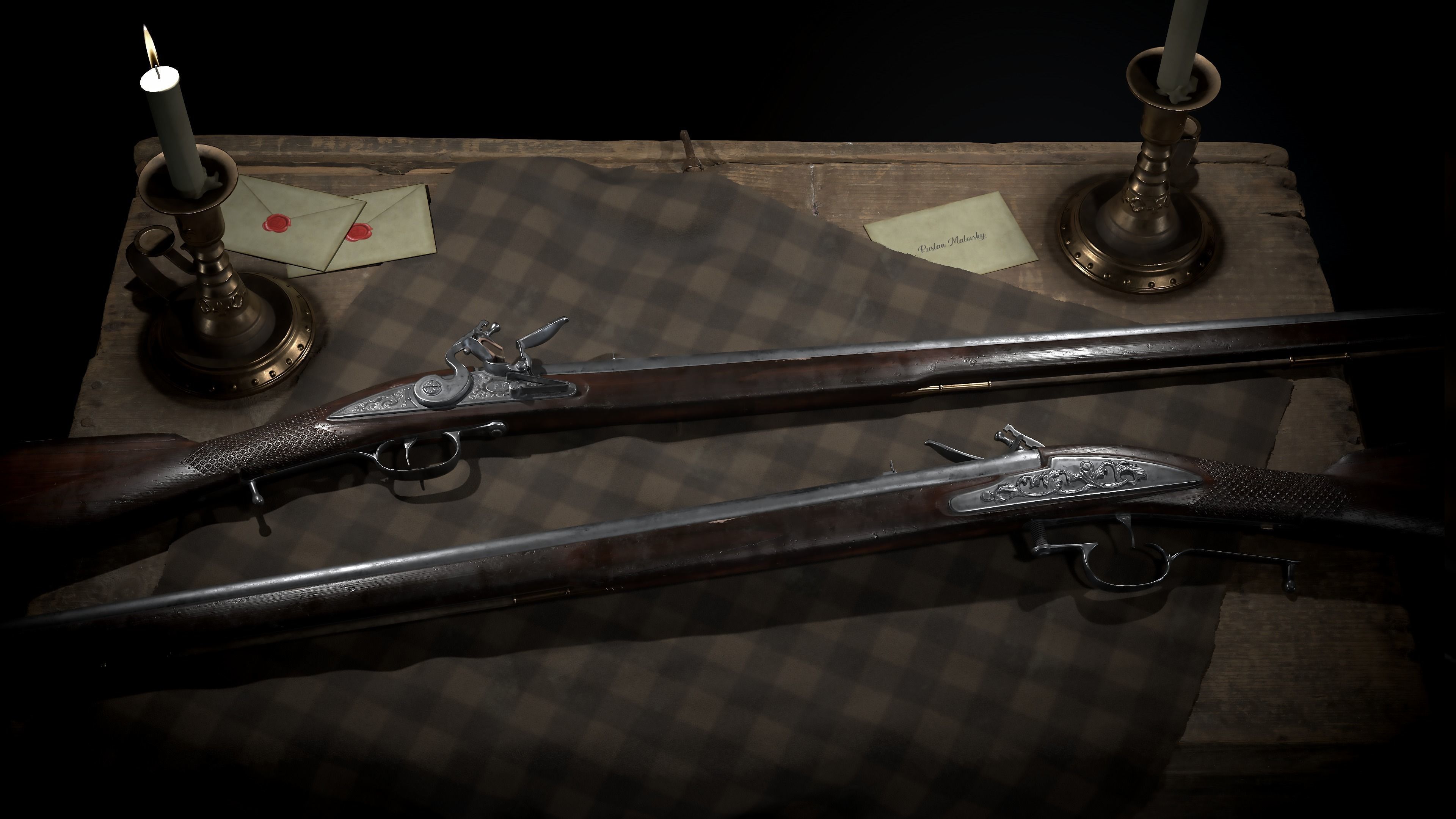 Ricky Ferguson Rifles 3D model Shotgun Ferguson rifle 1770 VR / AR / low-poly | CGTrader