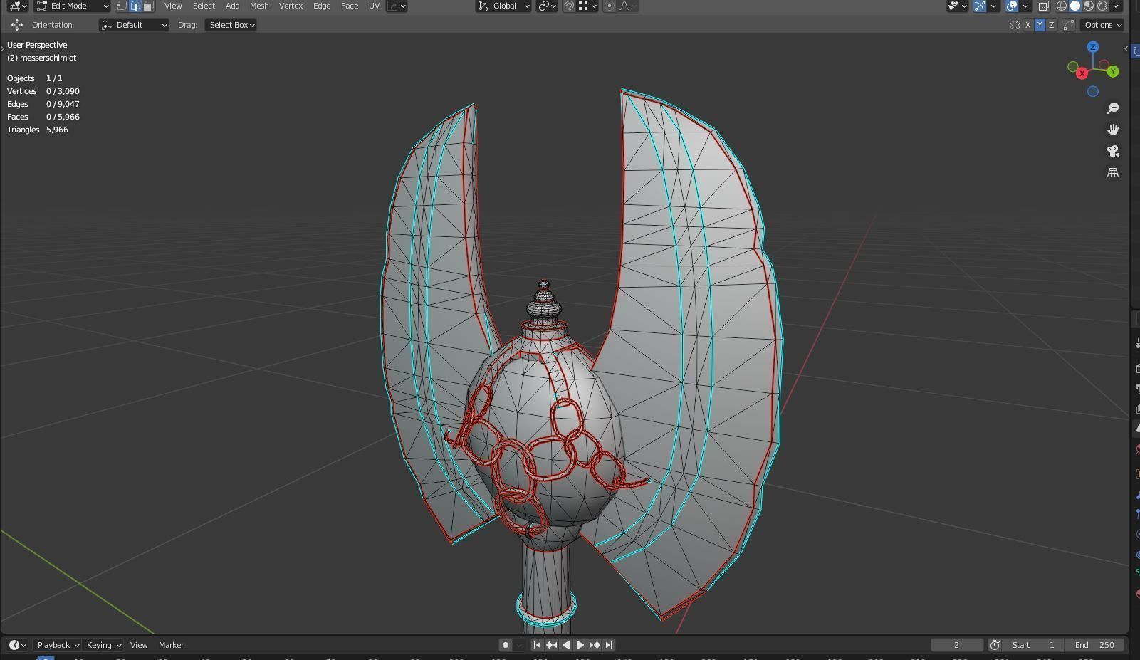 Diablo Inspired Messerschimidt - Double Axe Low-poly 3D model_10