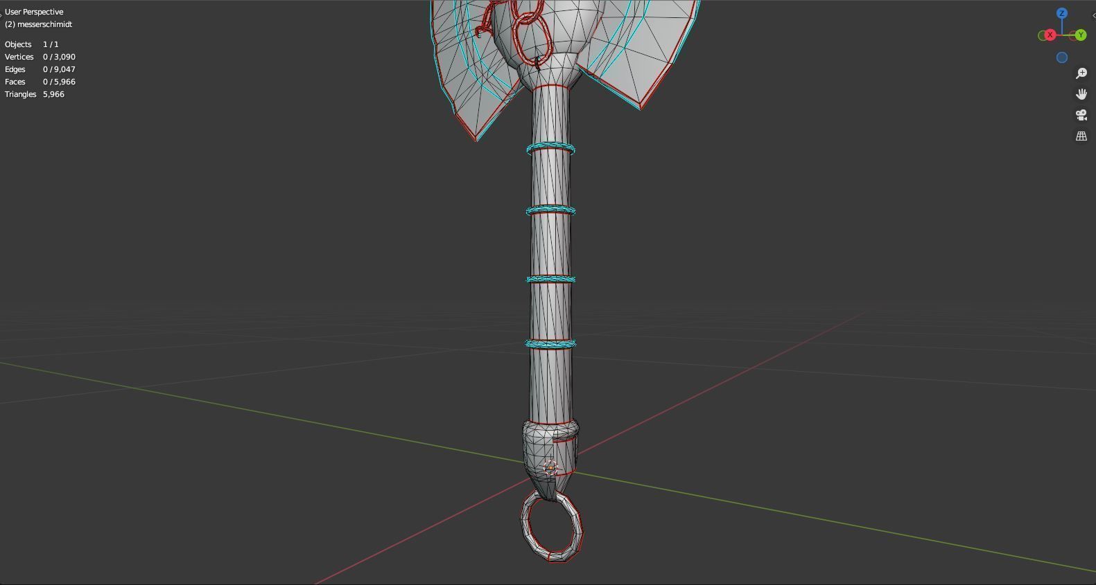 Diablo Inspired Messerschimidt - Double Axe Low-poly 3D model_11
