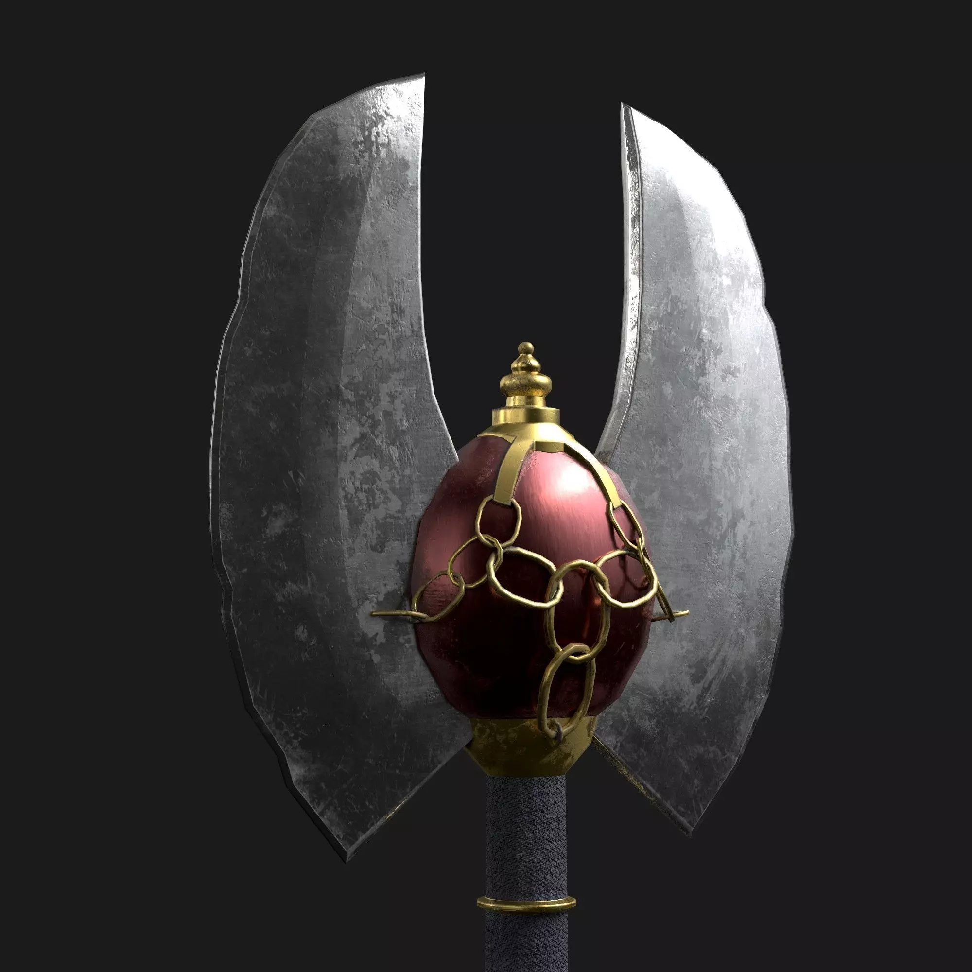 Diablo Inspired Messerschimidt - Double Axe Low-poly 3D model_0