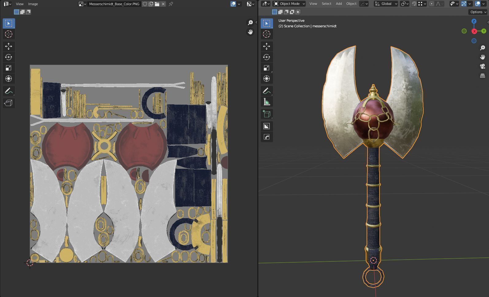 Diablo Inspired Messerschimidt - Double Axe Low-poly 3D model_8