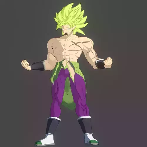 Broly 3D model rigged Low-poly 3D model