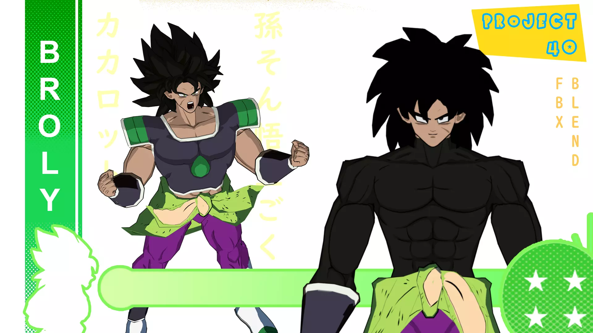 Broly 3D model rigged Low-poly 3D model