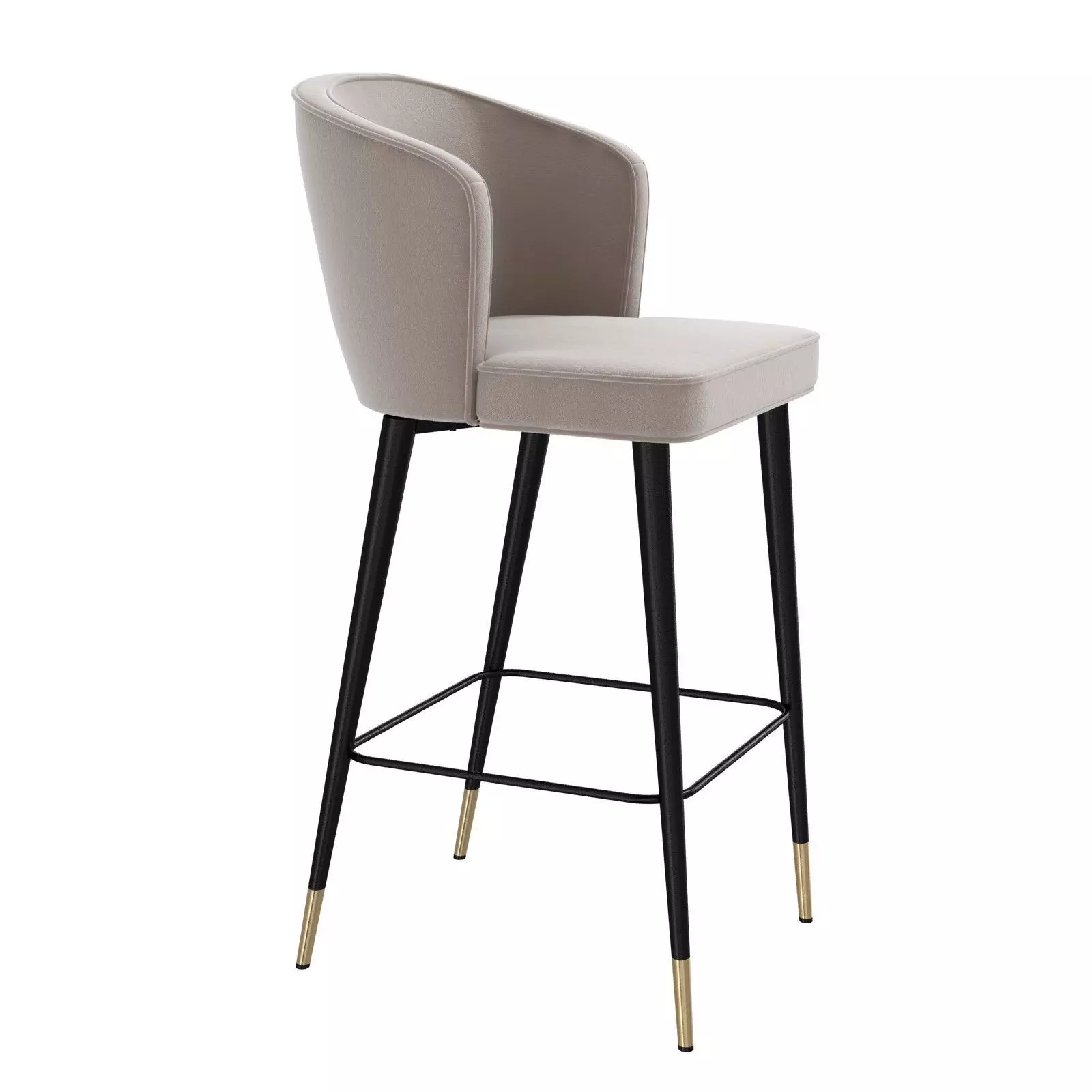 Liang and Eimil ELICA STOOL GAINSBOROUGH DORIAN GREY VELVET 3D model