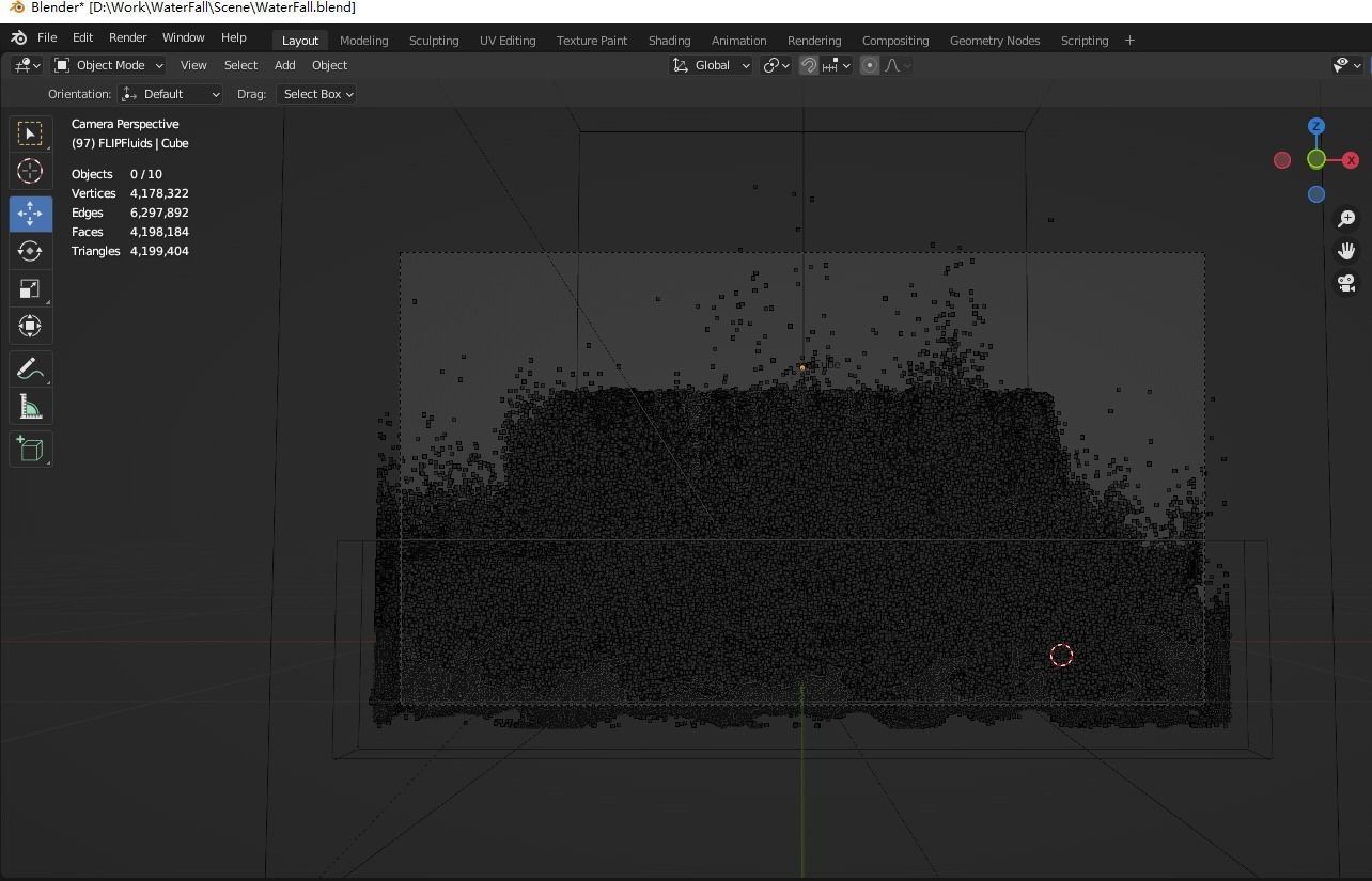 waterfall effect 3D model_3