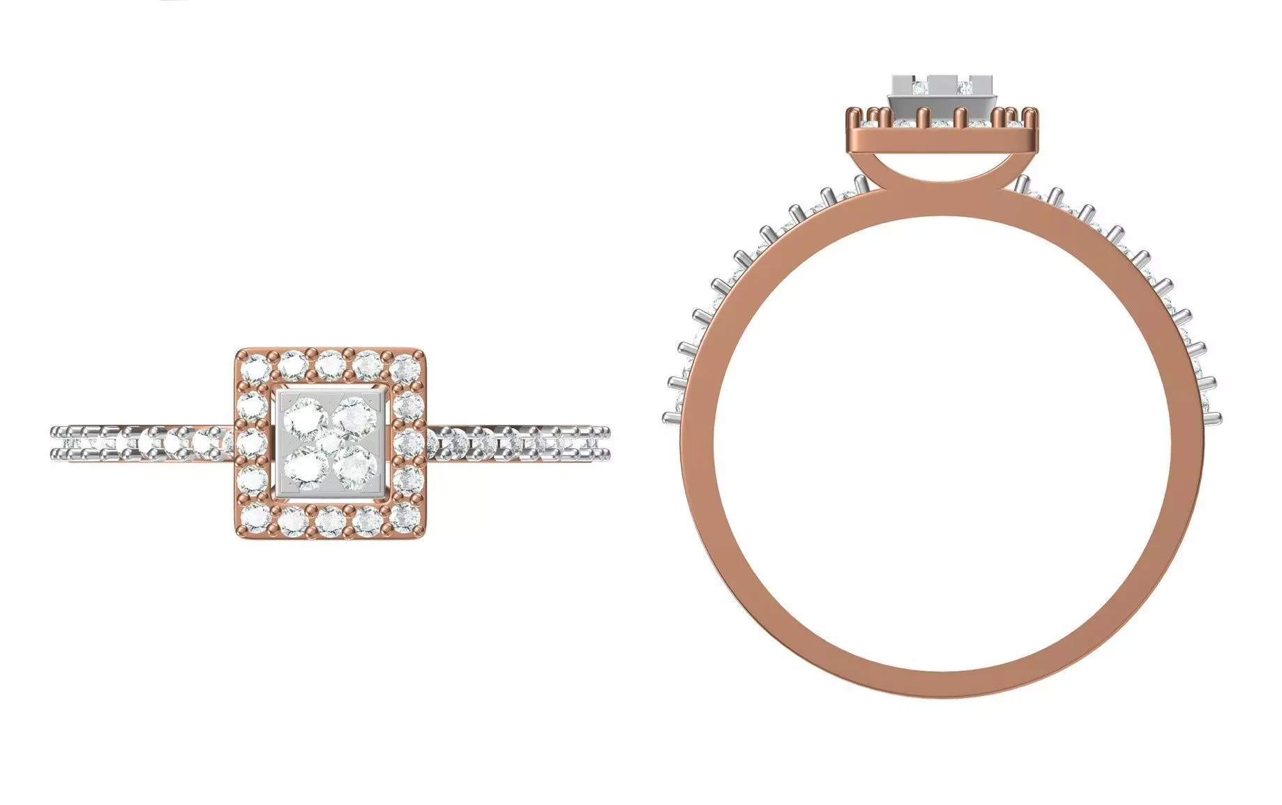 Light Weight Wedding Engagement Women Ring STL JCD Details 3D print model