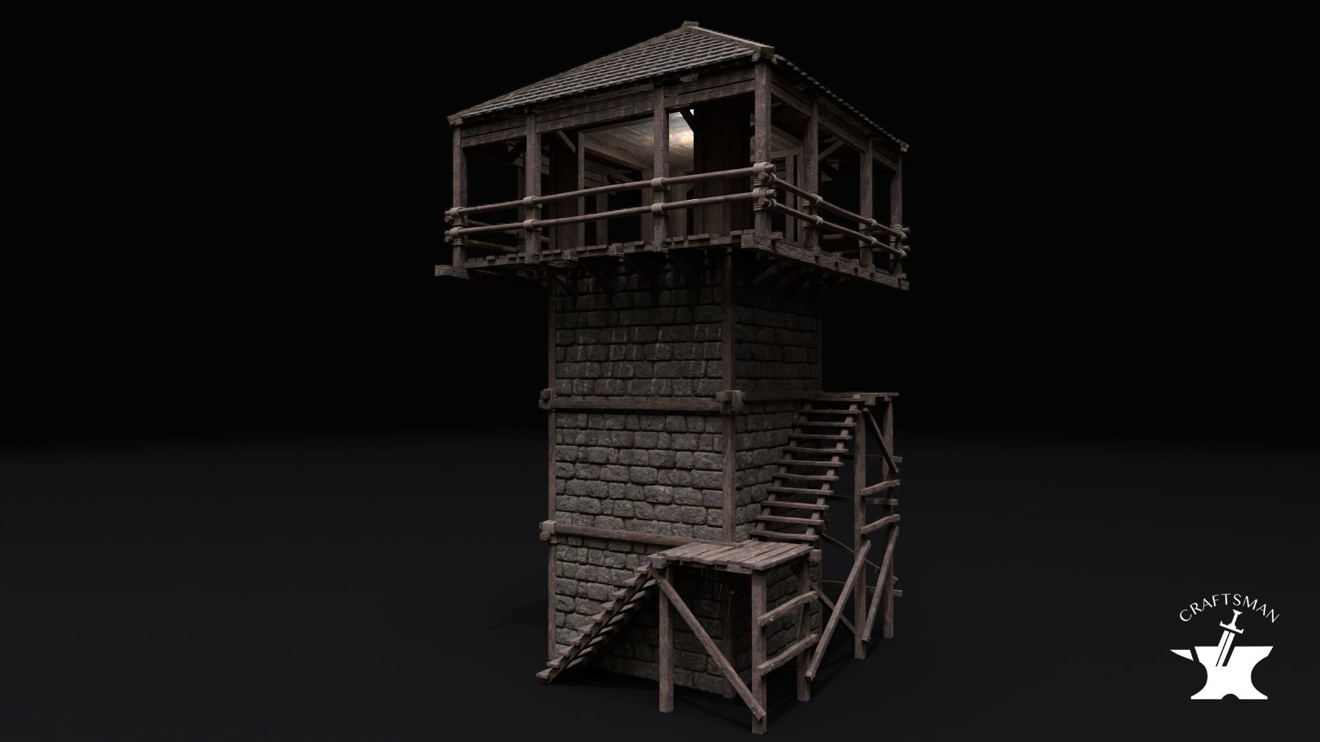 Realistic Medieval Watchtower Pack 3D Model Collection_39