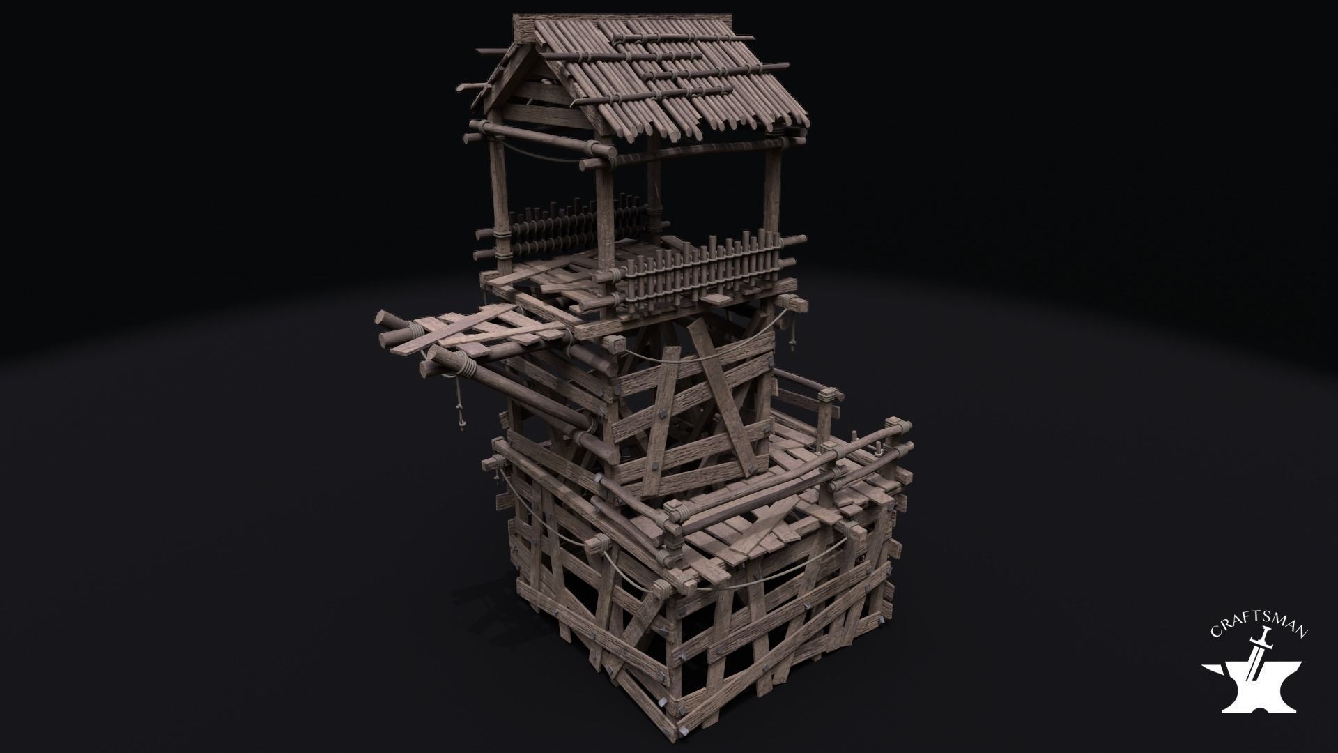 Realistic Medieval Watchtower Pack 3D Model Collection_11