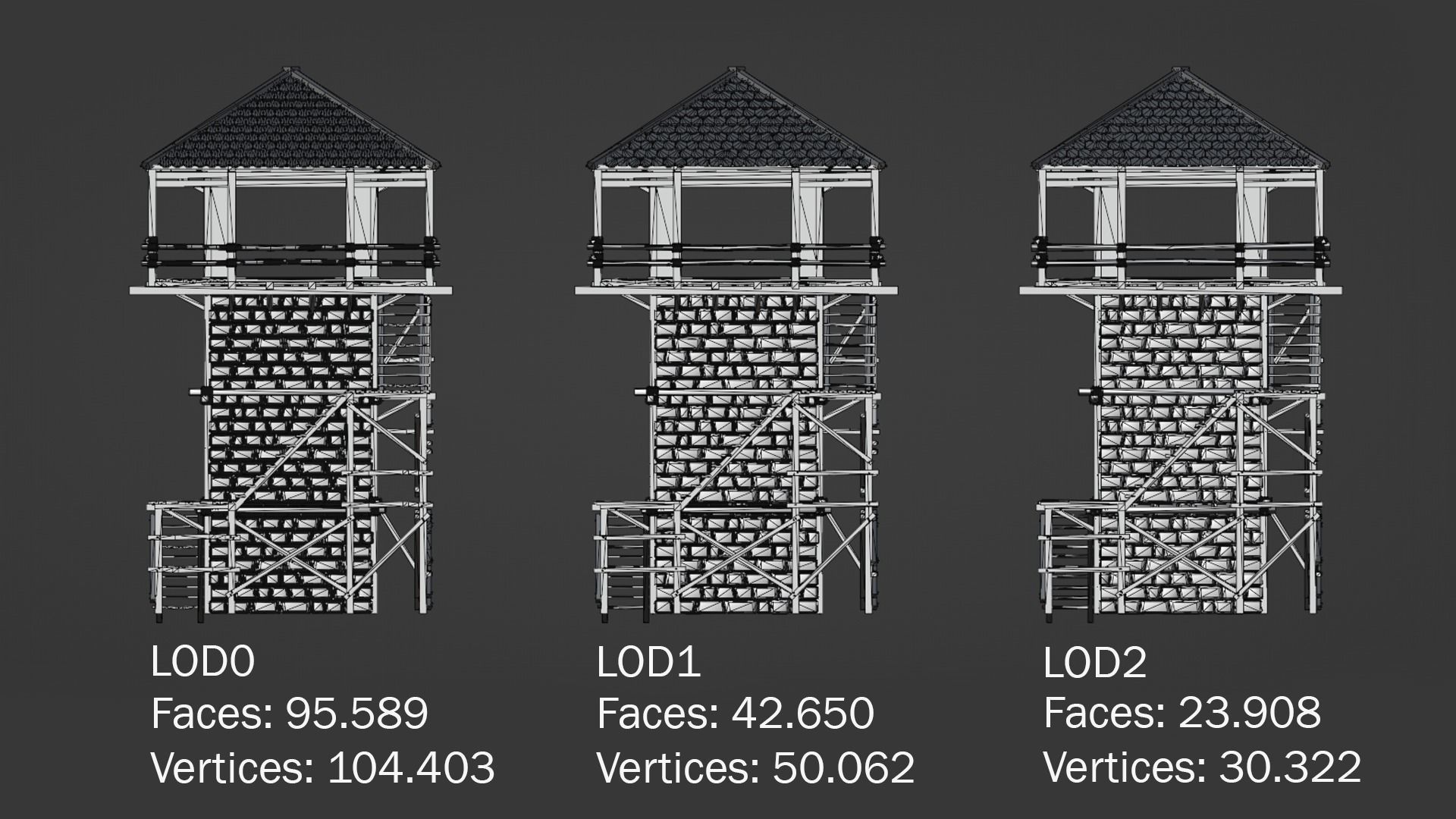 Realistic Medieval Watchtower Pack 3D Model Collection_50