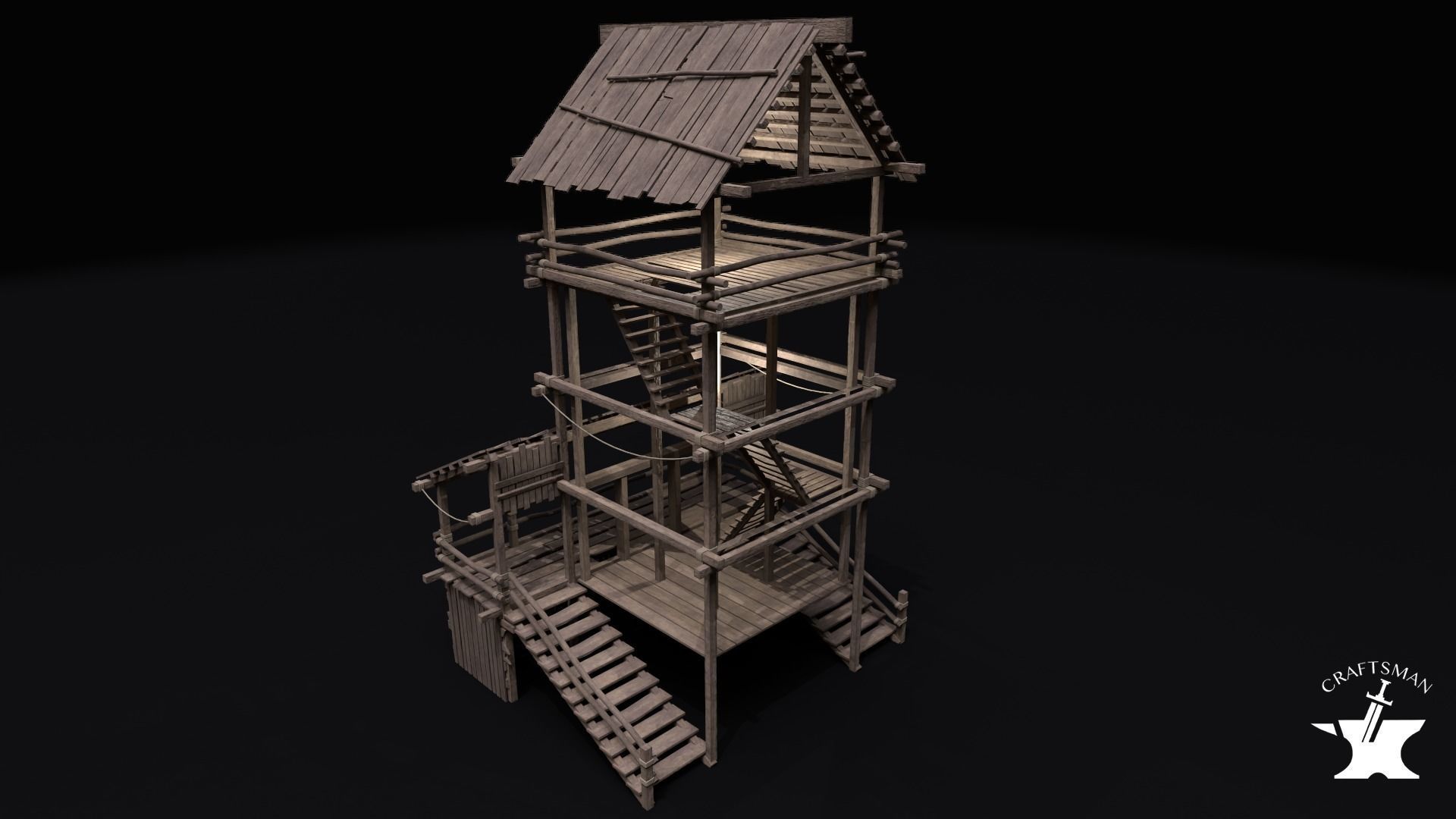 Realistic Medieval Watchtower Pack 3D Model Collection_35