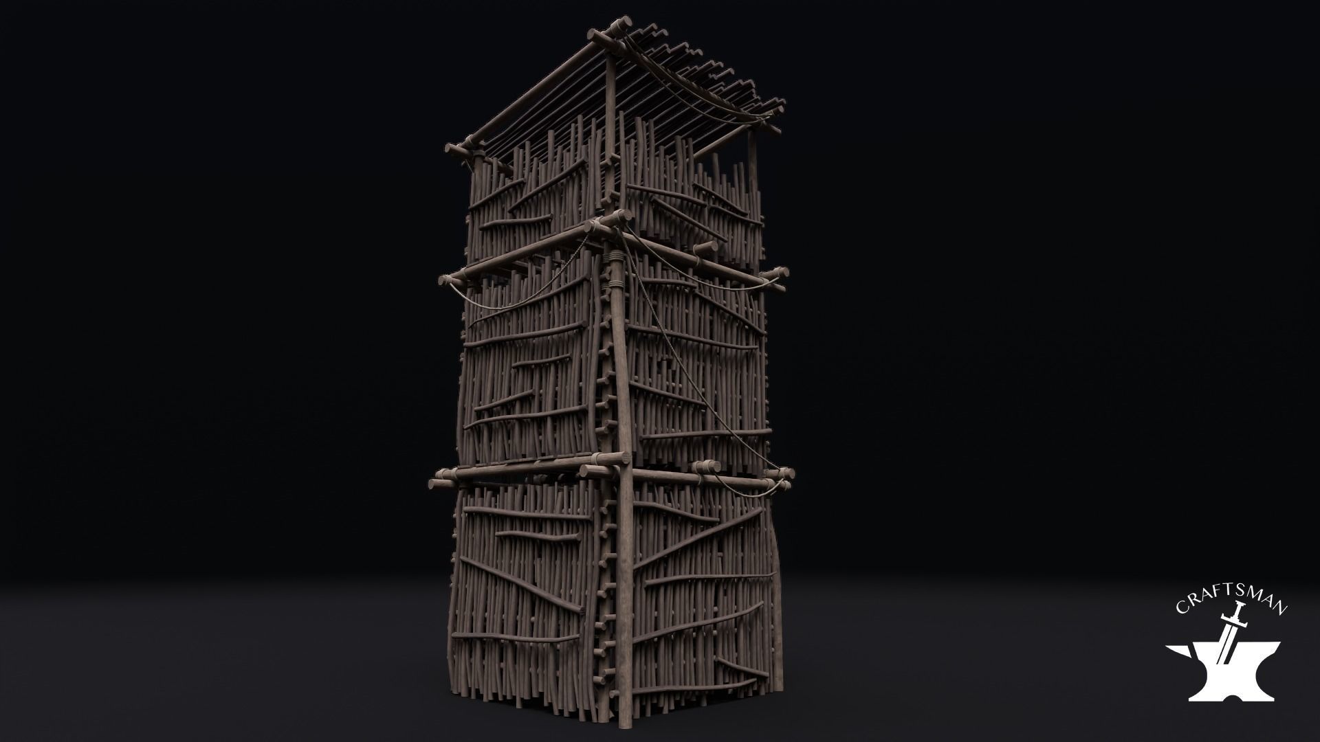 Realistic Medieval Watchtower Pack 3D Model Collection_16