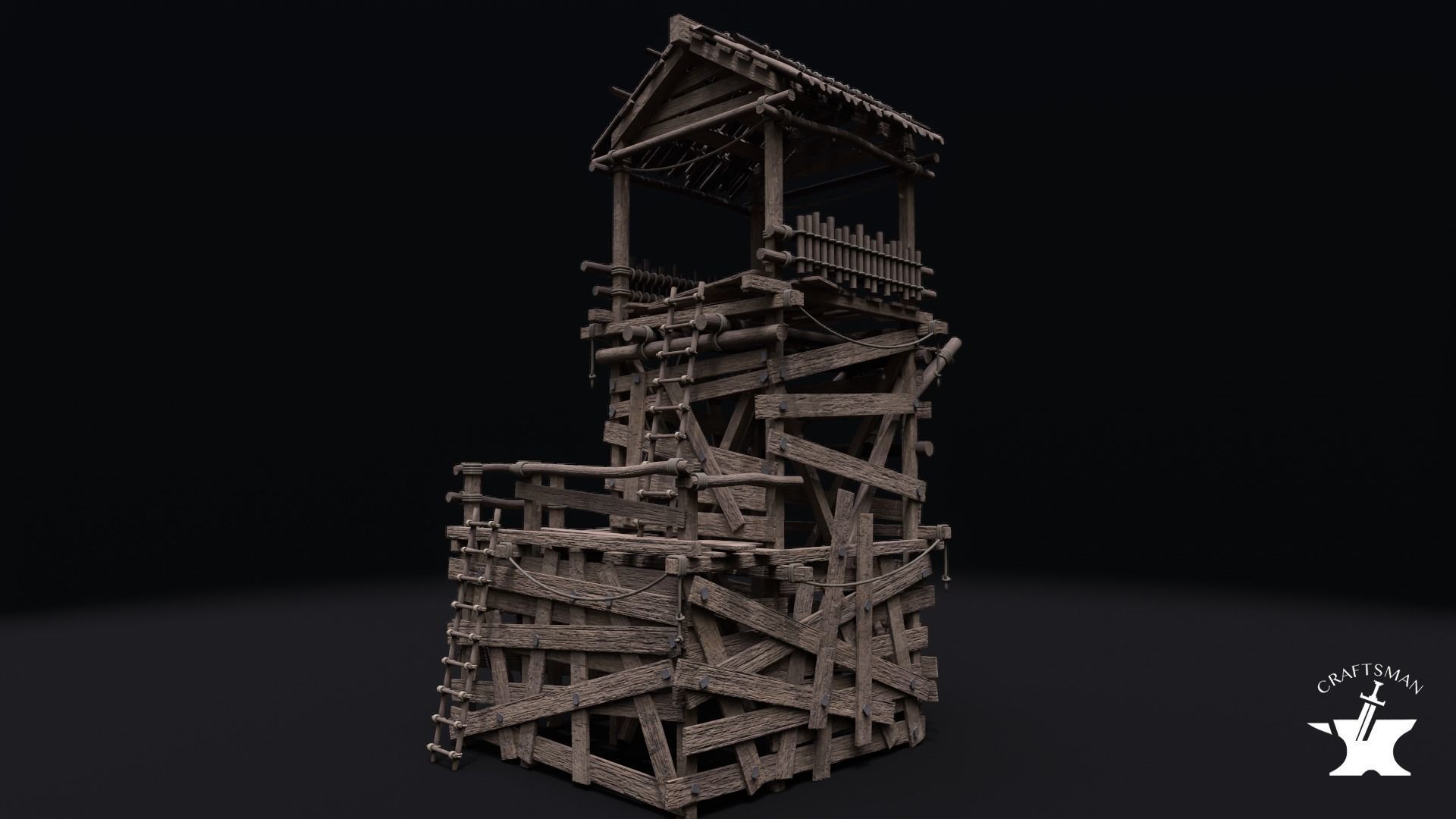 Realistic Medieval Watchtower Pack 3D Model Collection_8
