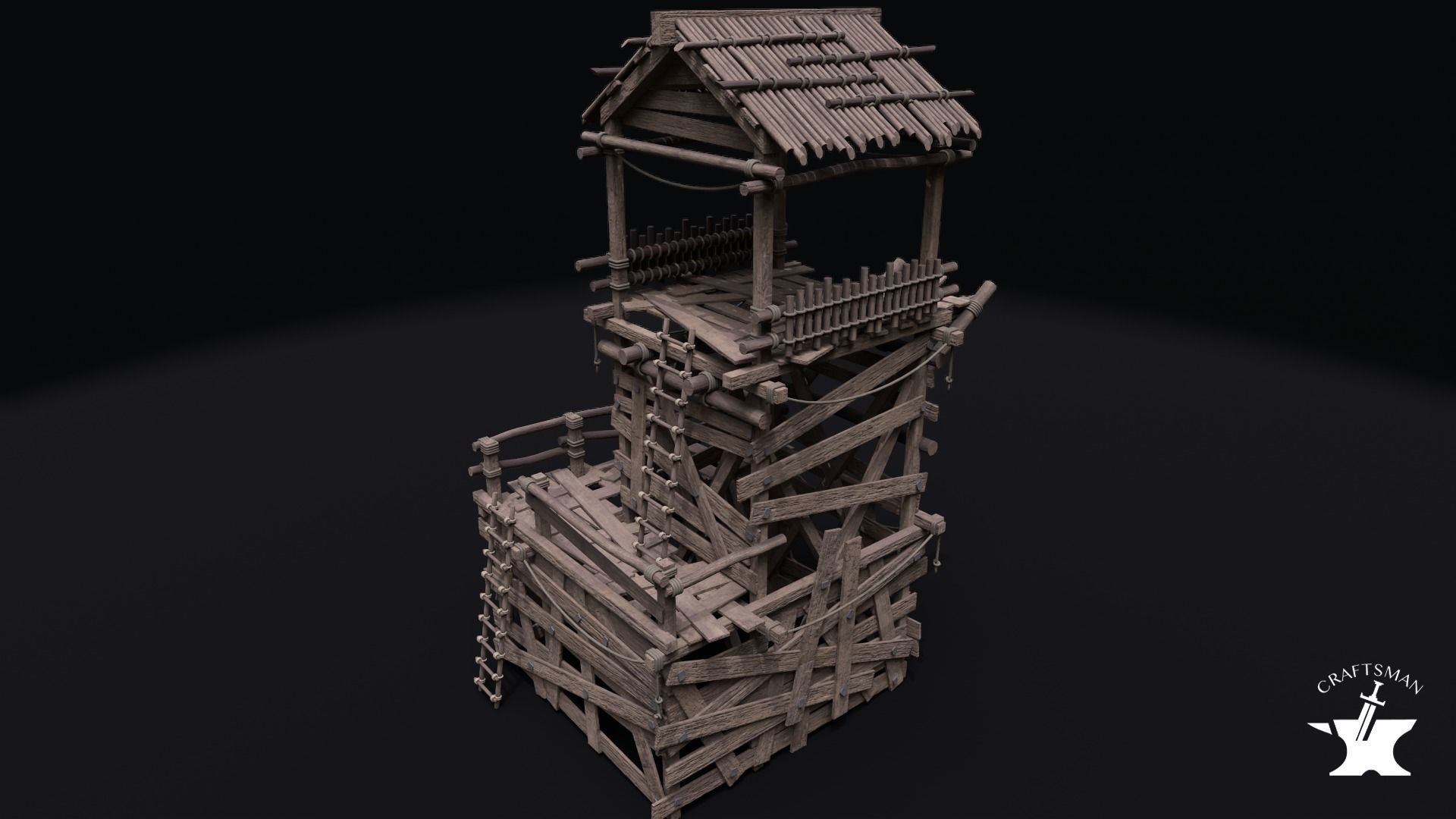 Realistic Medieval Watchtower Pack 3D Model Collection_10