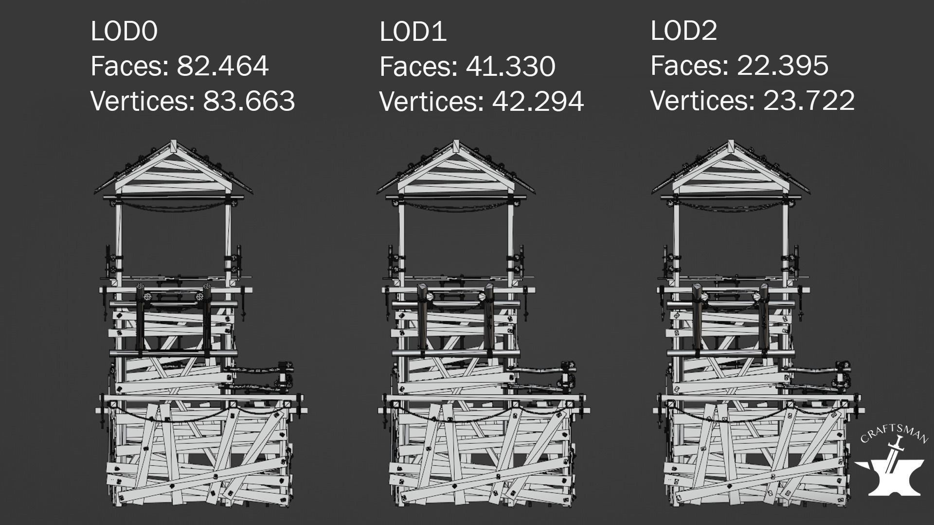 Realistic Medieval Watchtower Pack 3D Model Collection_13