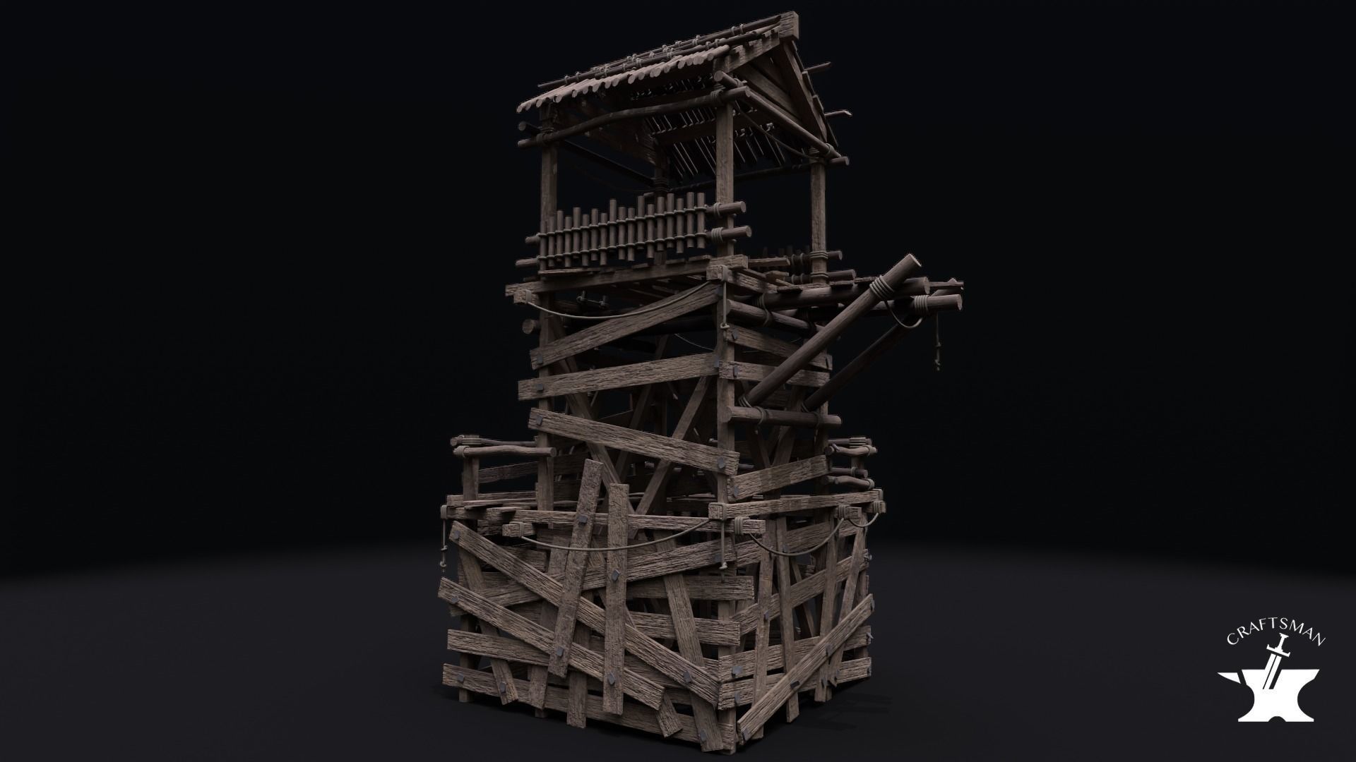 Realistic Medieval Watchtower Pack 3D Model Collection_5