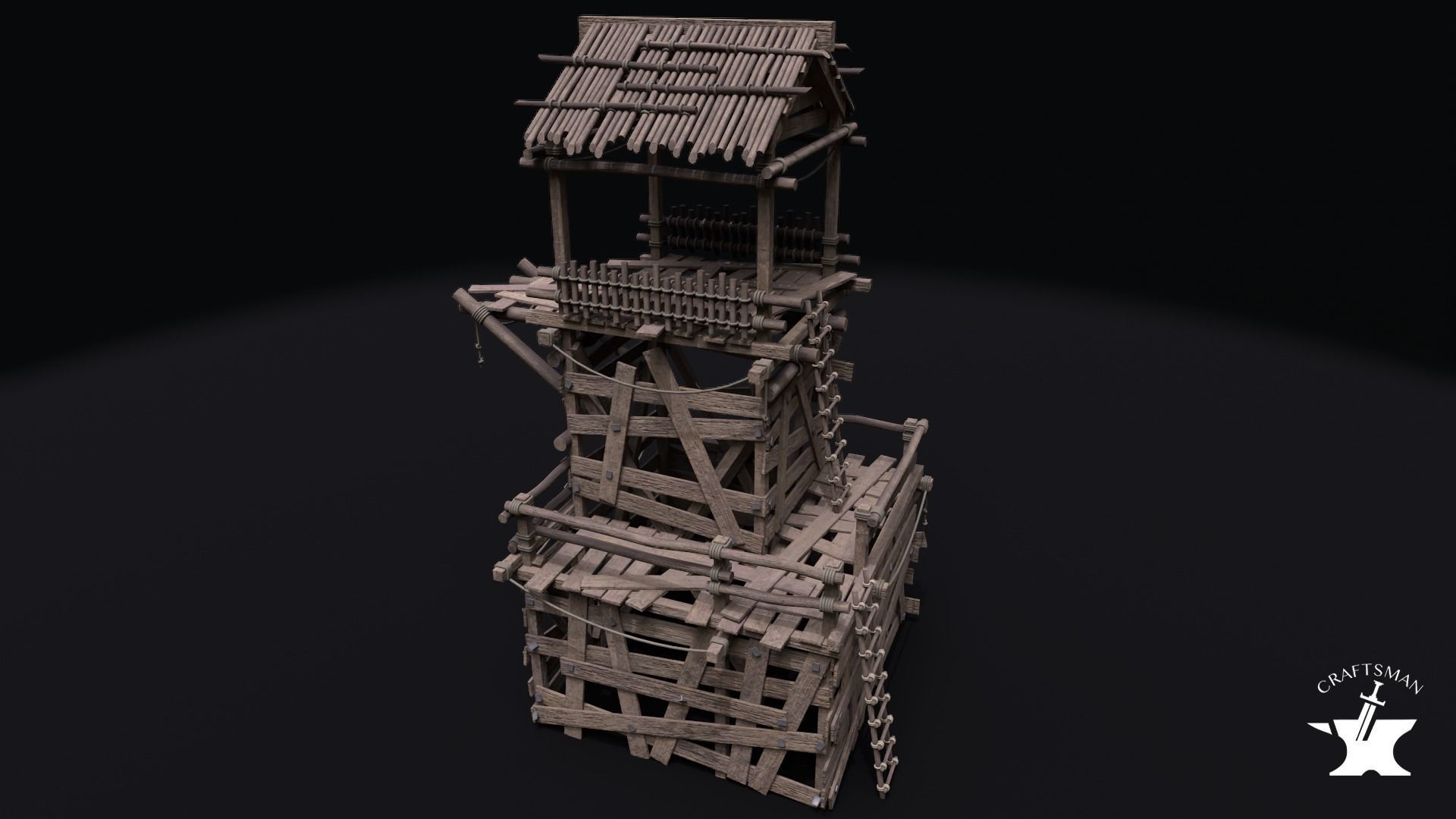 Realistic Medieval Watchtower Pack 3D Model Collection_9