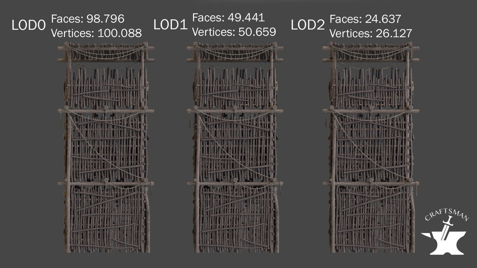 Realistic Medieval Watchtower Pack 3D Model Collection_23