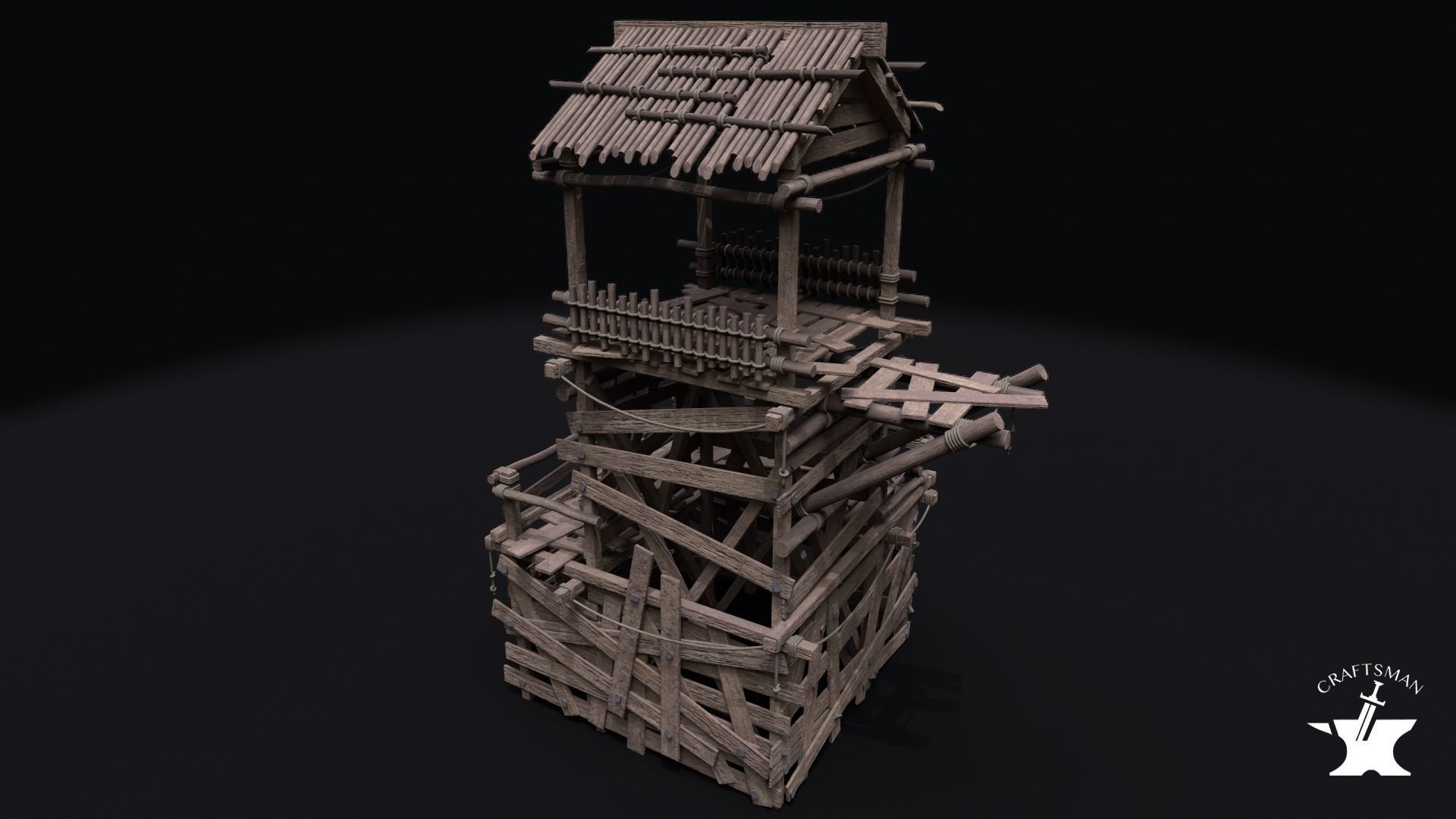 Realistic Medieval Watchtower Pack 3D Model Collection_7