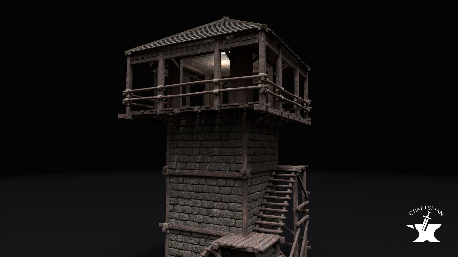 Realistic Medieval Watchtower Pack 3D Model Collection_46