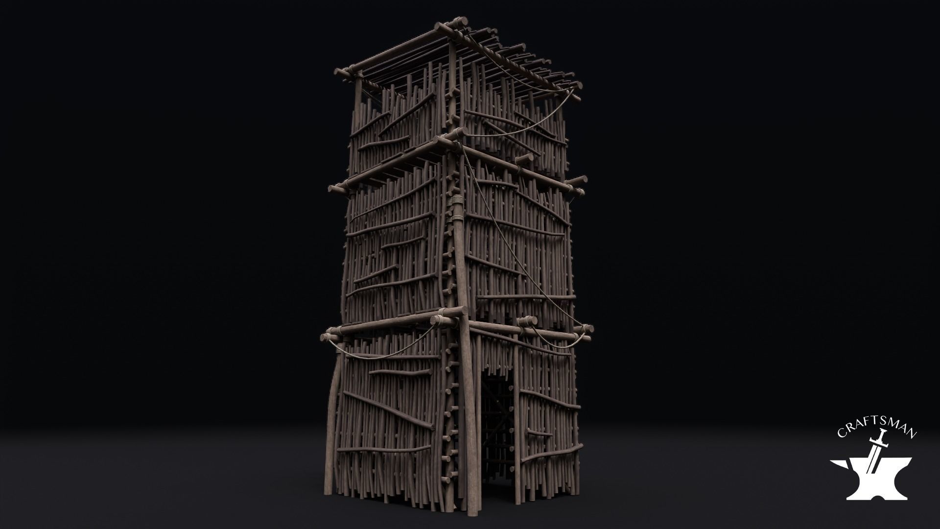 Realistic Medieval Watchtower Pack 3D Model Collection_17