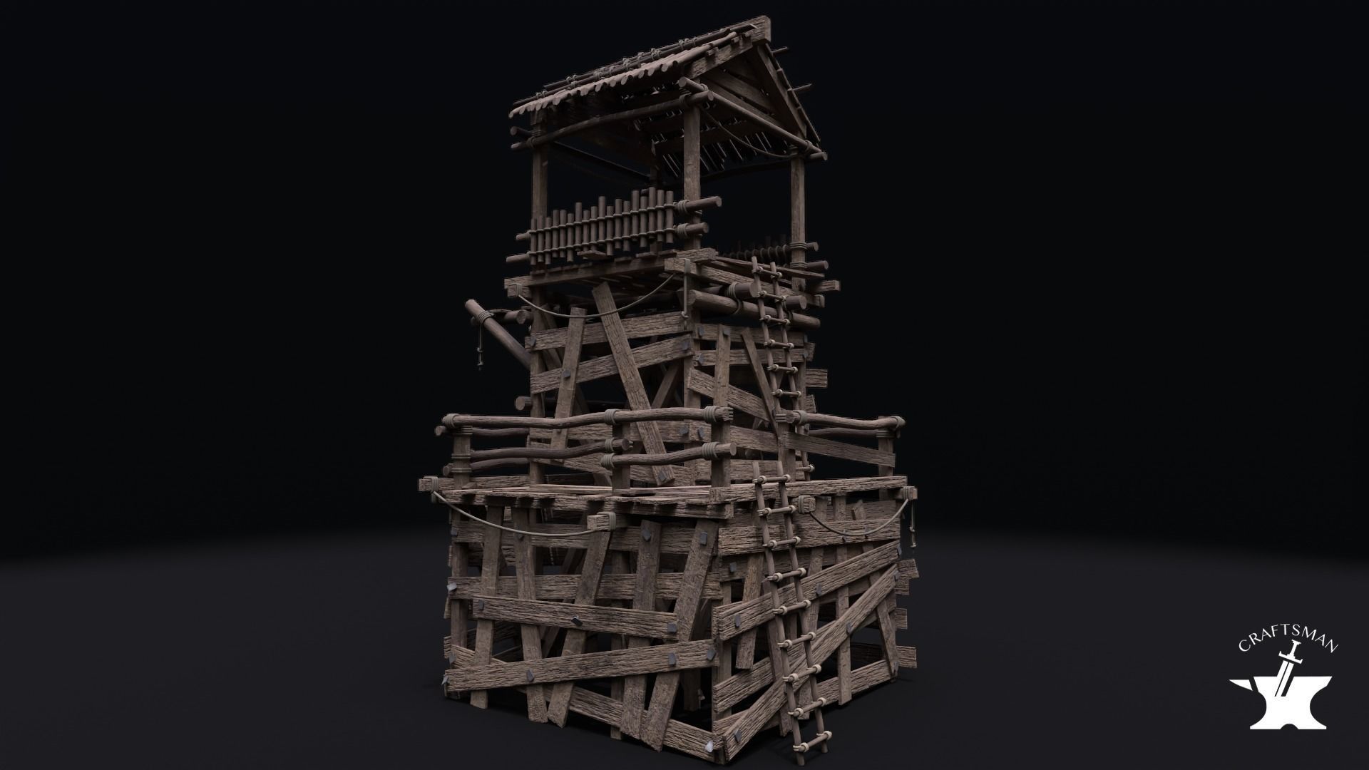 Realistic Medieval Watchtower Pack 3D Model Collection_6