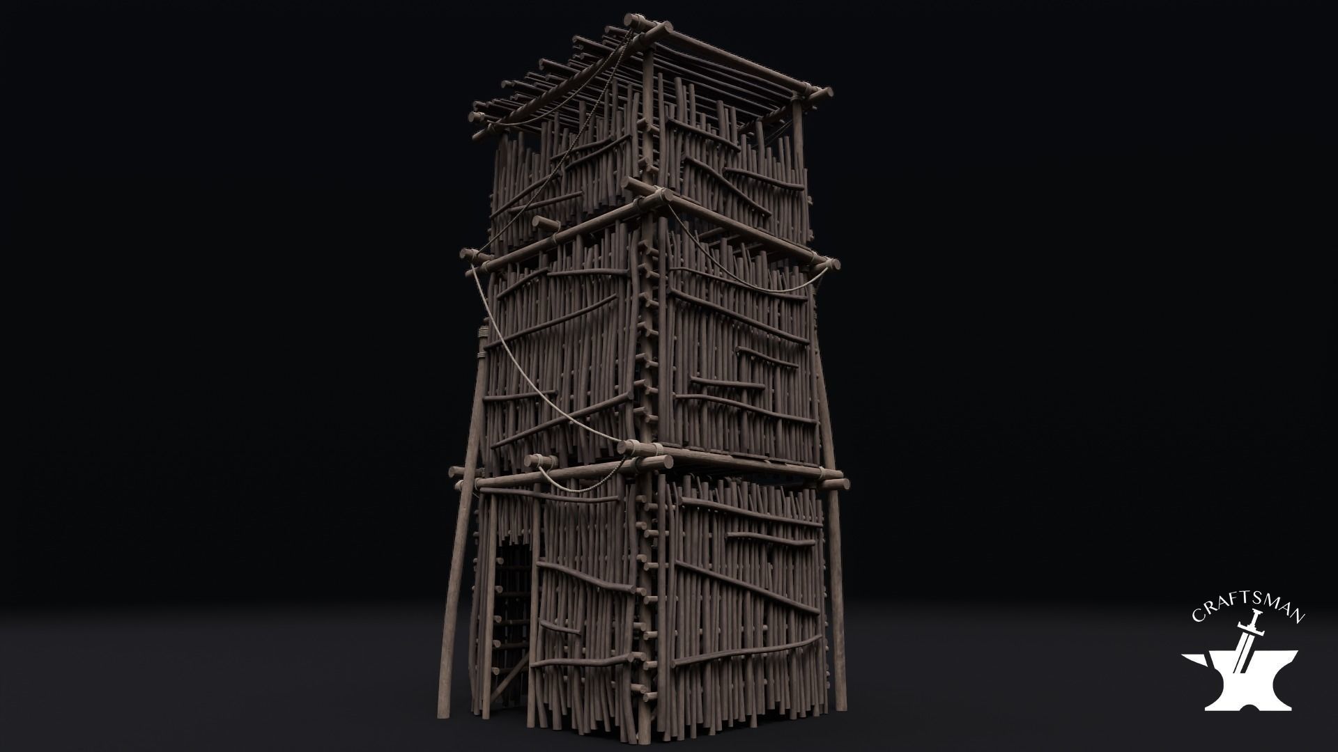 Realistic Medieval Watchtower Pack 3D Model Collection_15
