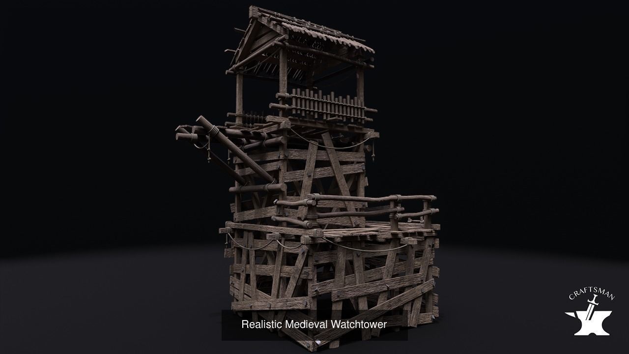 Realistic Medieval Watchtower Pack 3D Model Collection_1