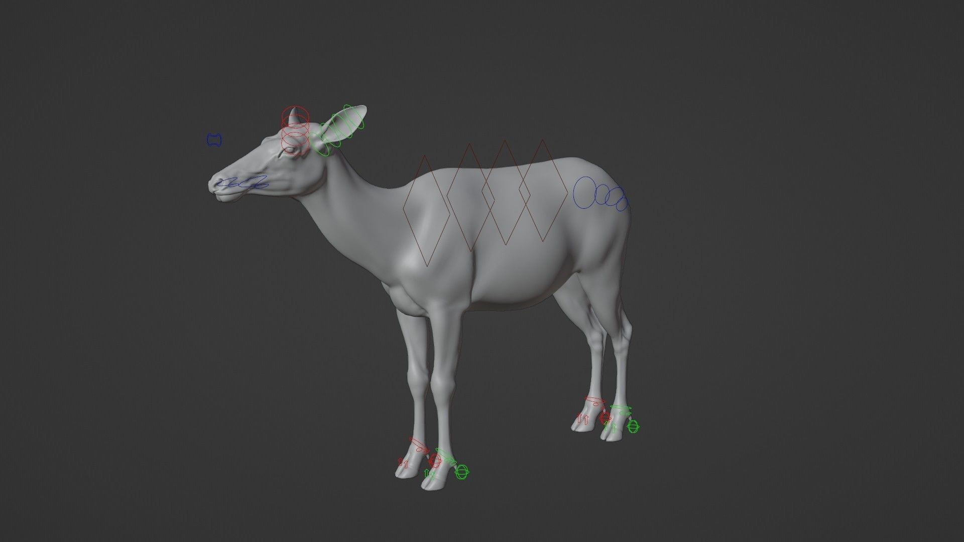 Female Canadian Deer Animation VFX Grace 3D model_16