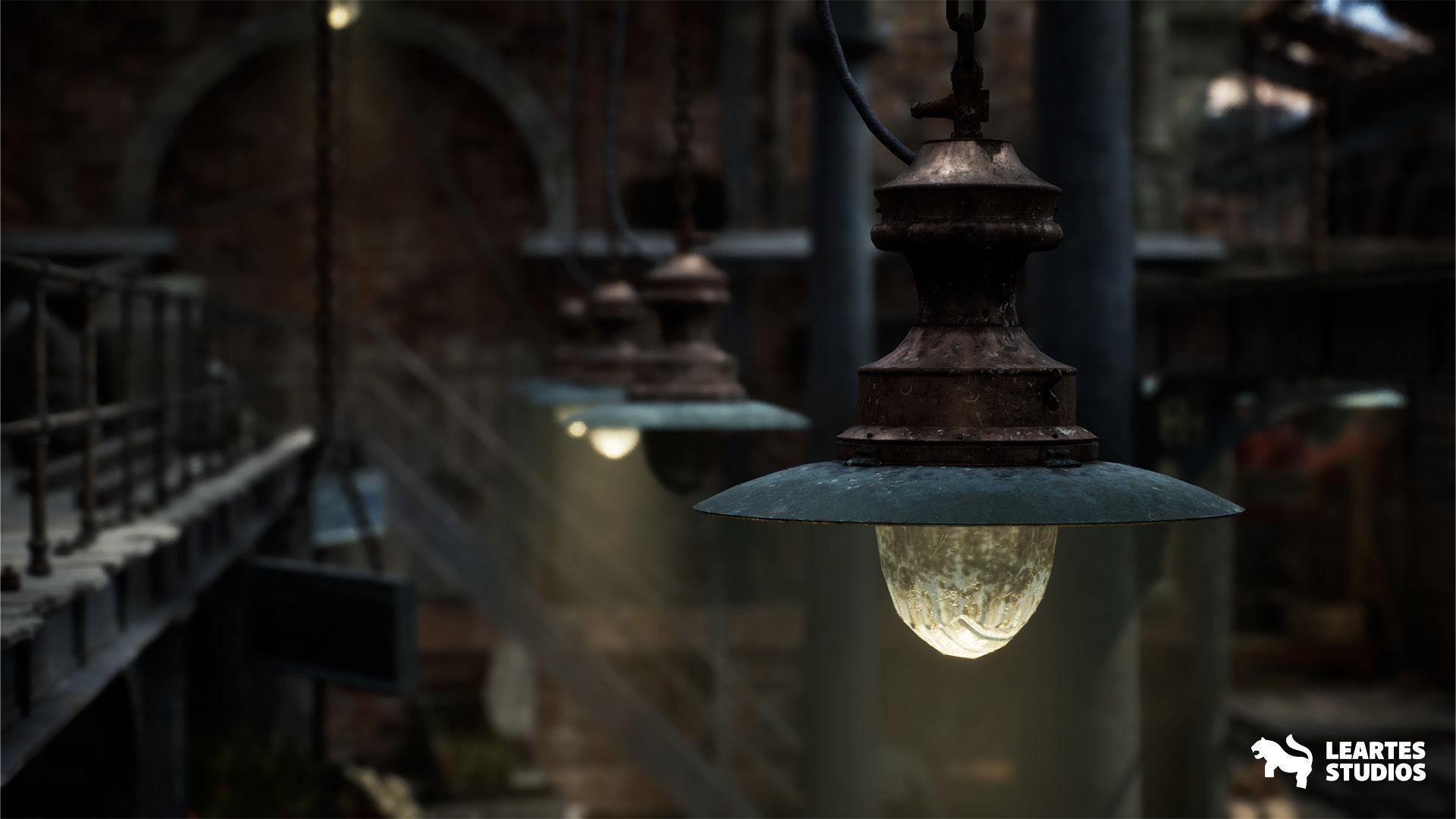 Victorian Market in Abandoned Factory Building Low-poly 3D model_18