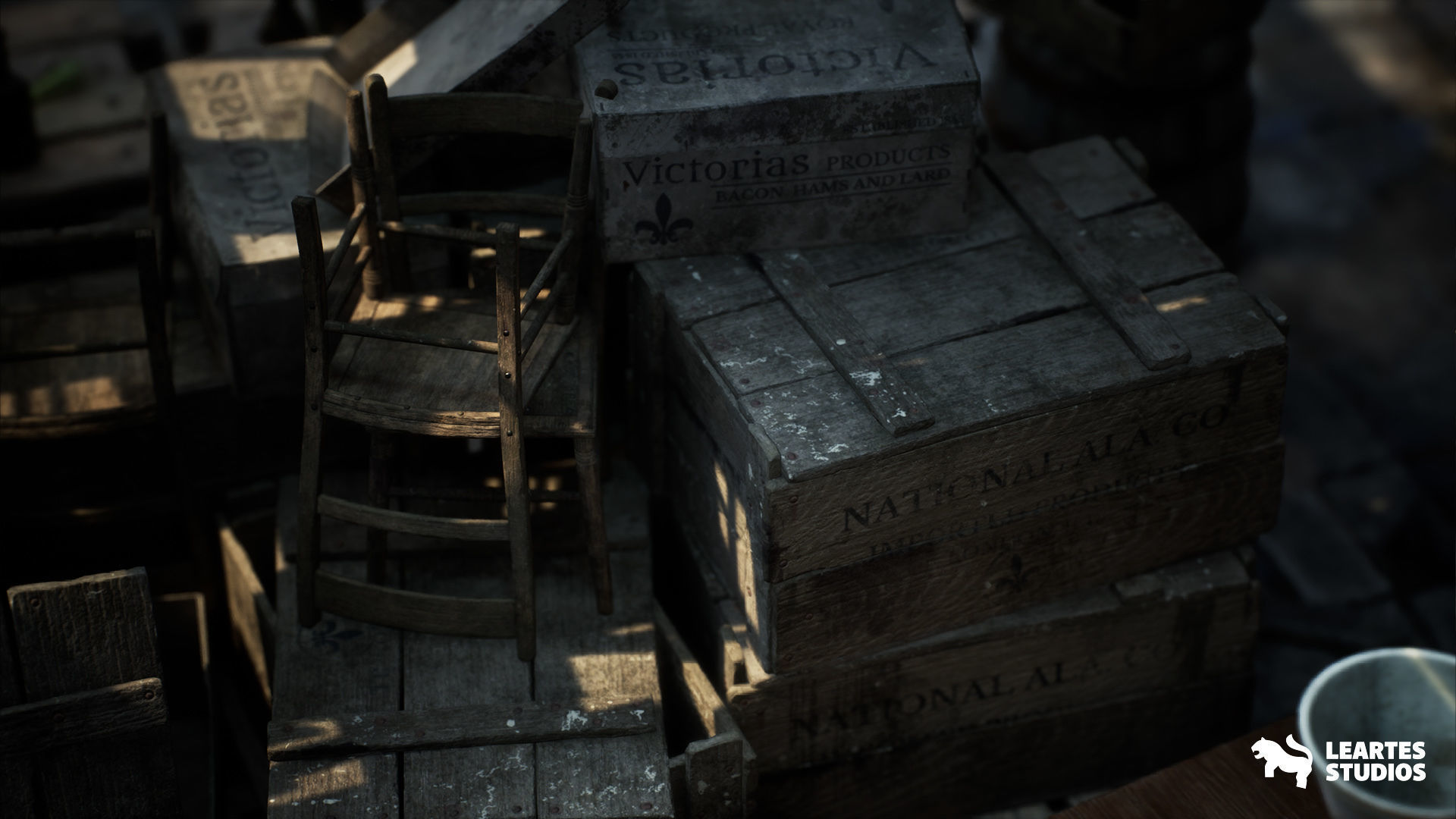 Victorian Market in Abandoned Factory Building Low-poly 3D model_23