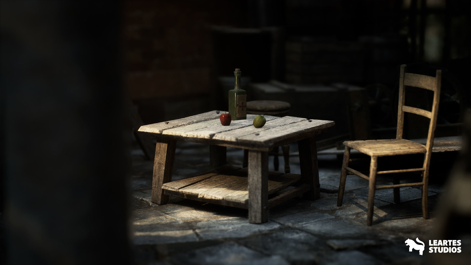 Victorian Market in Abandoned Factory Building Low-poly 3D model_21