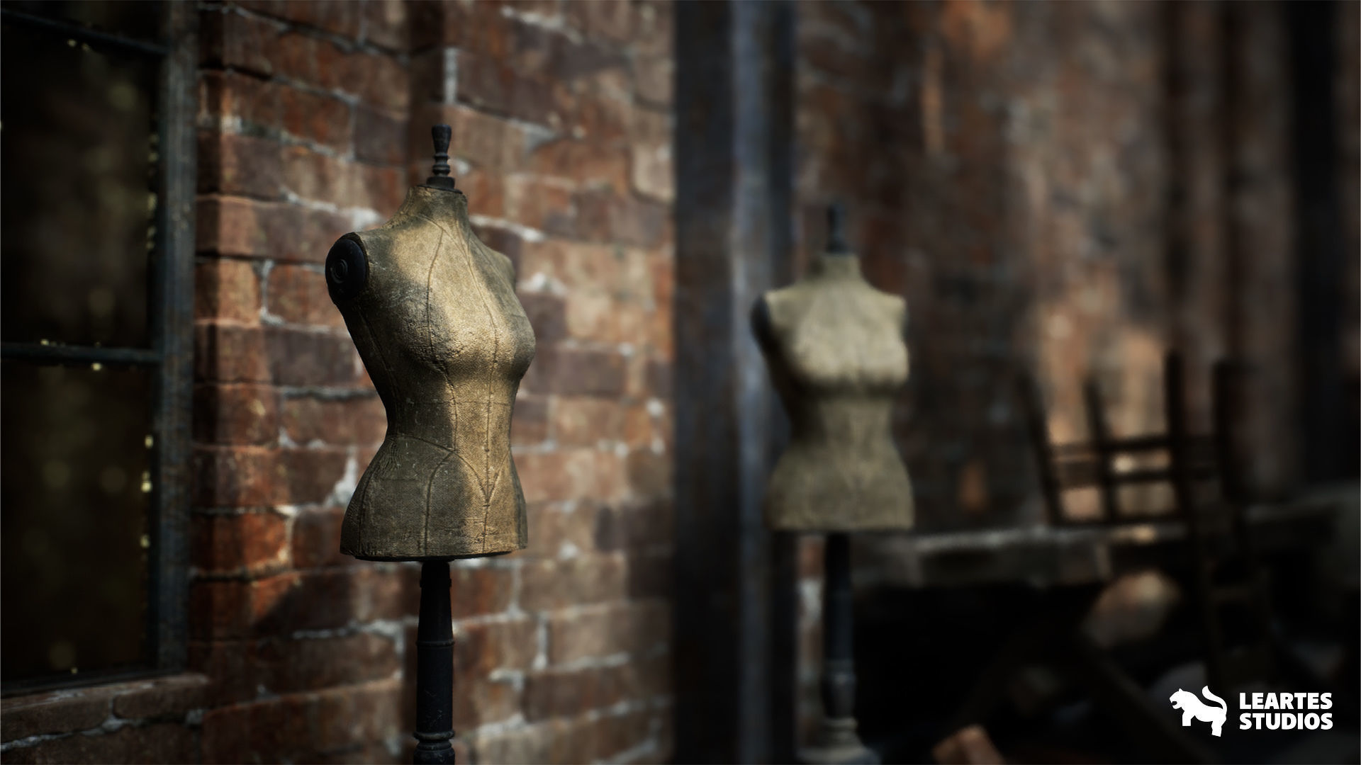 Victorian Market in Abandoned Factory Building Low-poly 3D model_19