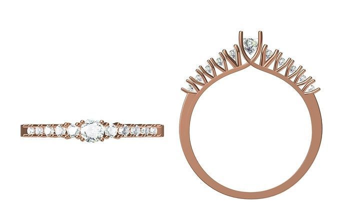 Light Weight Wedding Engagement Women Ring STL JCD Details 3D print model