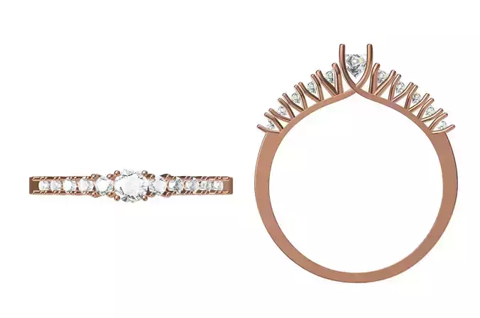 Light Weight Wedding Engagement Women Ring STL JCD Details