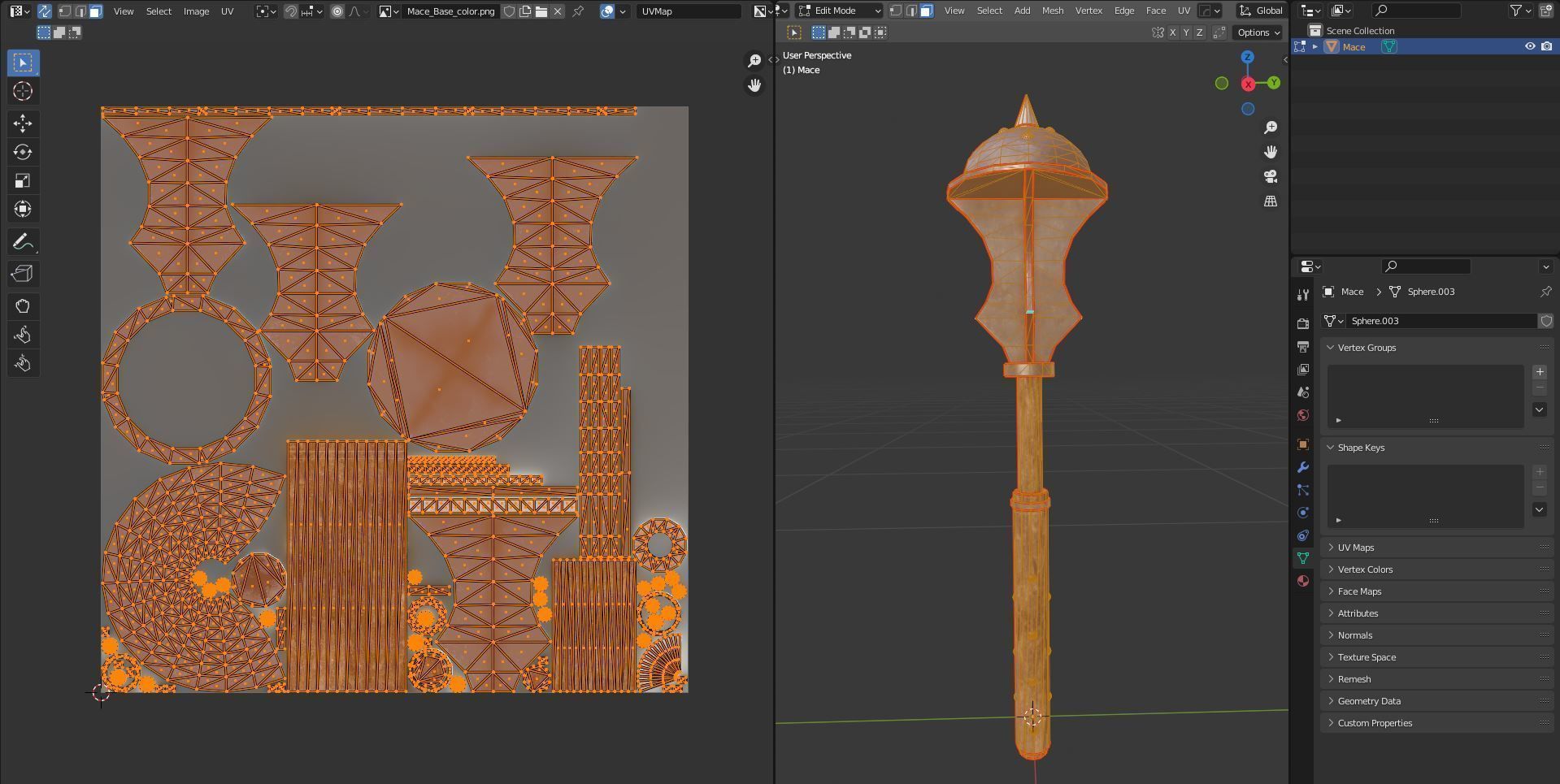 Diablo Inspired Mace Low-poly 3D model_8