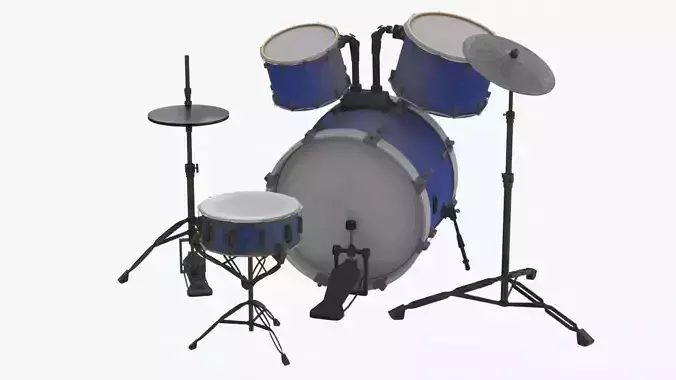 4K old used Drum set  3D model