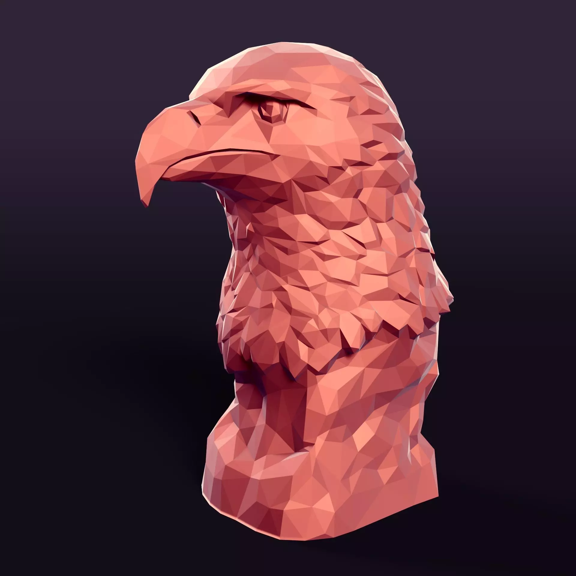 Polygonal Eagle Bust 3D print model