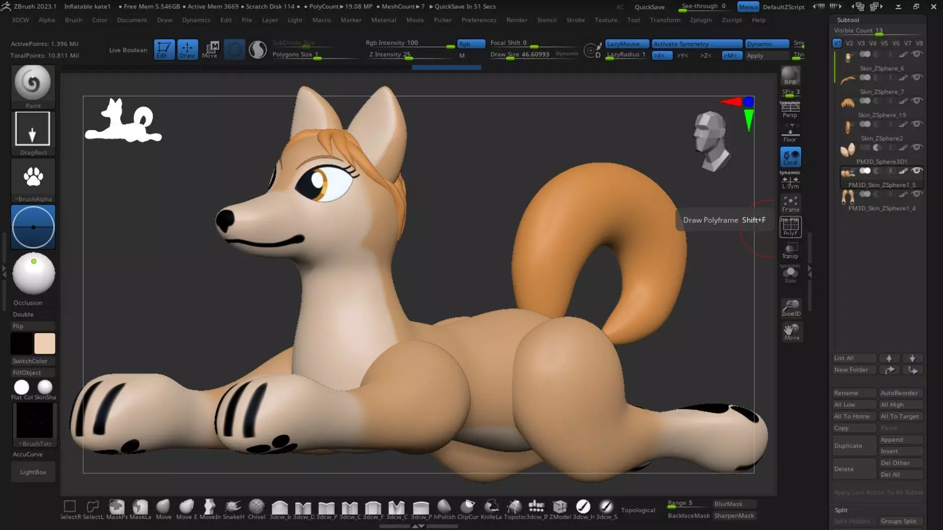 Inflatable Kate from Alpha and Omega pool toy Low-poly 3D model_0