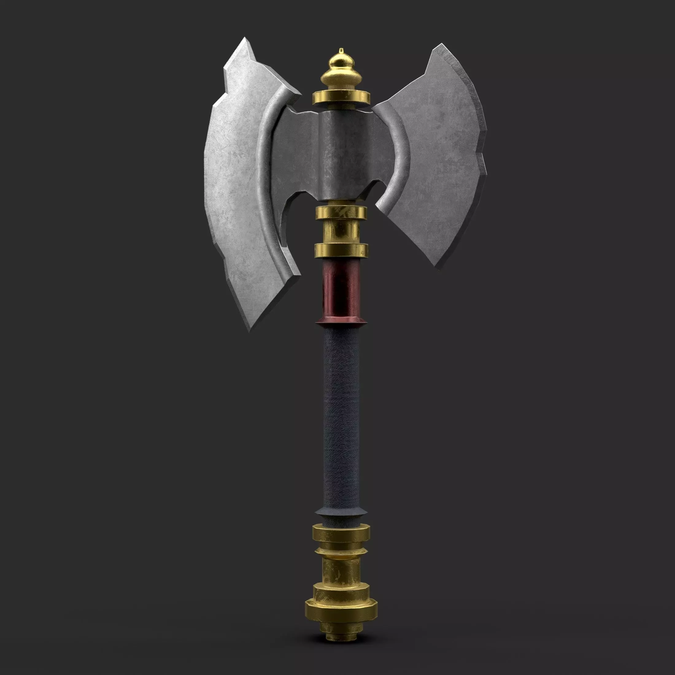 Diablo Inspired Large Axe Low-poly 3D model_0