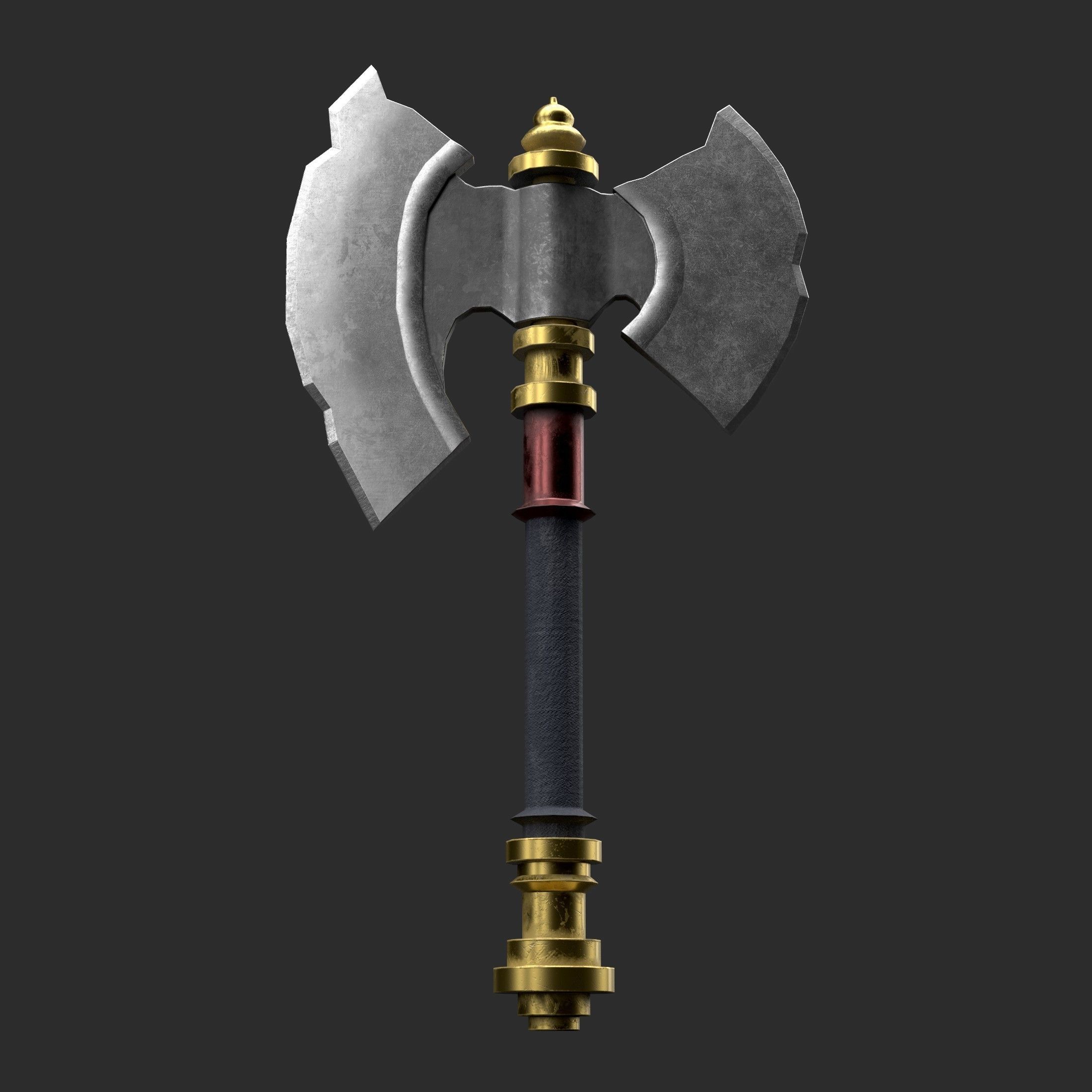 Diablo Inspired Large Axe Low-poly 3D model_2