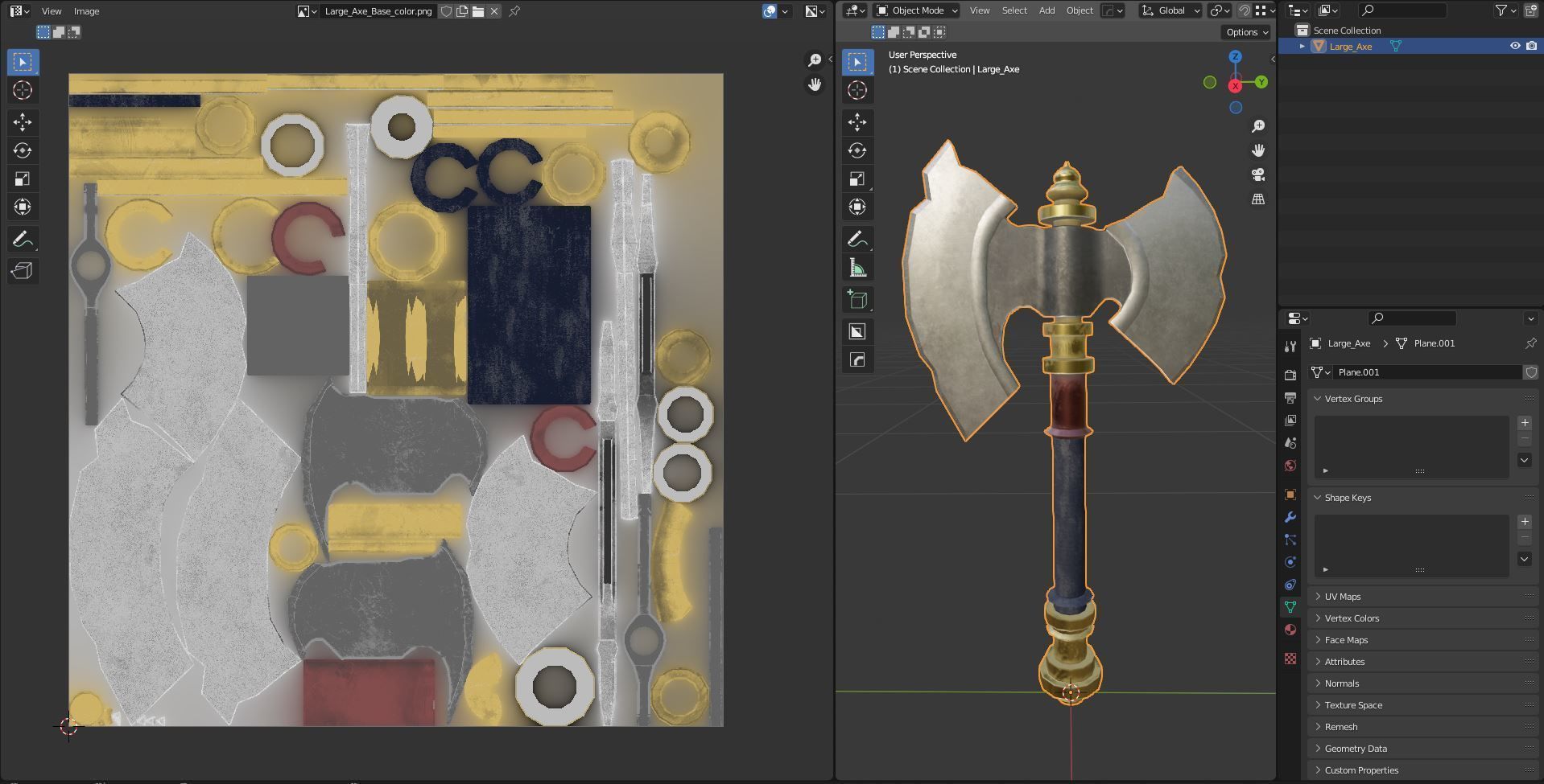 Diablo Inspired Large Axe Low-poly 3D model_7